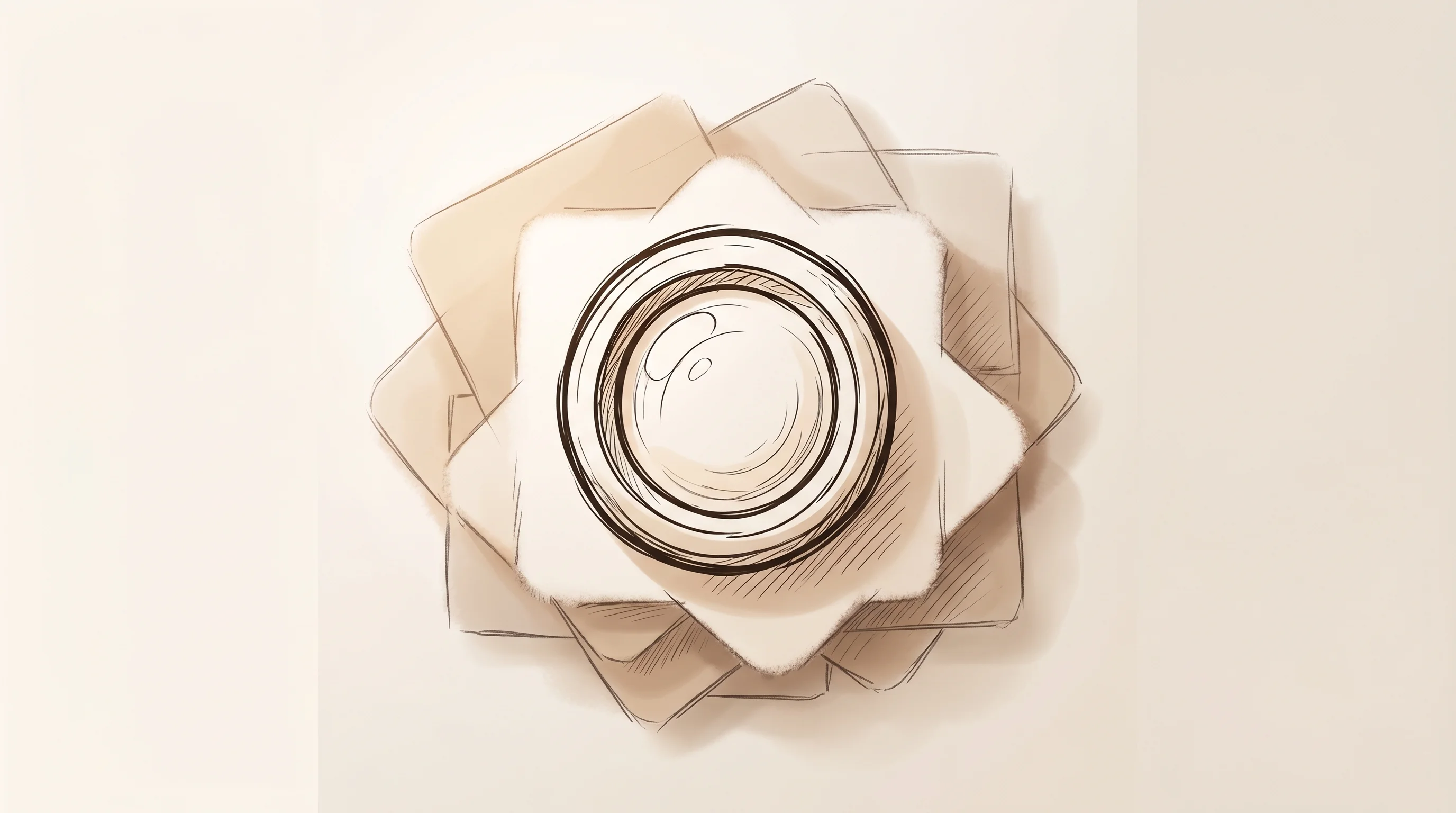 Digital illustration for article section "A Crowded Category With Fuzzy Edges" in "YC-Backed Scope Launches Platform to Optimize Products for AI Agents" - A clean, minimal conceptual composition featuring a central, boldly drawn abstract visibility lens r...