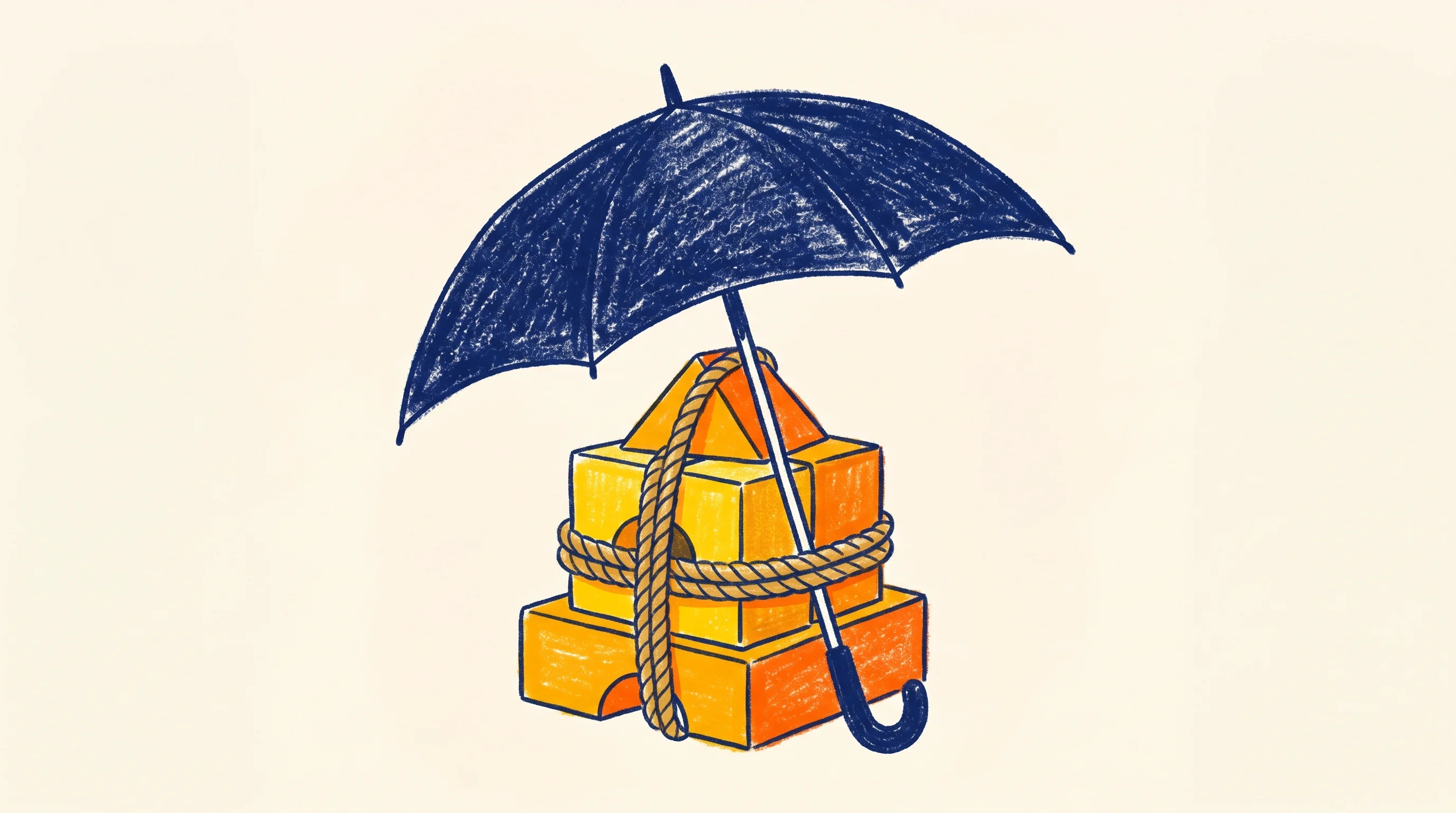 Digital illustration for article section "Governance bundled with coverage" in "Insurers Rush to Cover AI Risks as Startups Launch Liability Products" - A minimal and conceptual illustration representing the bundling of governance and insurance coverage...