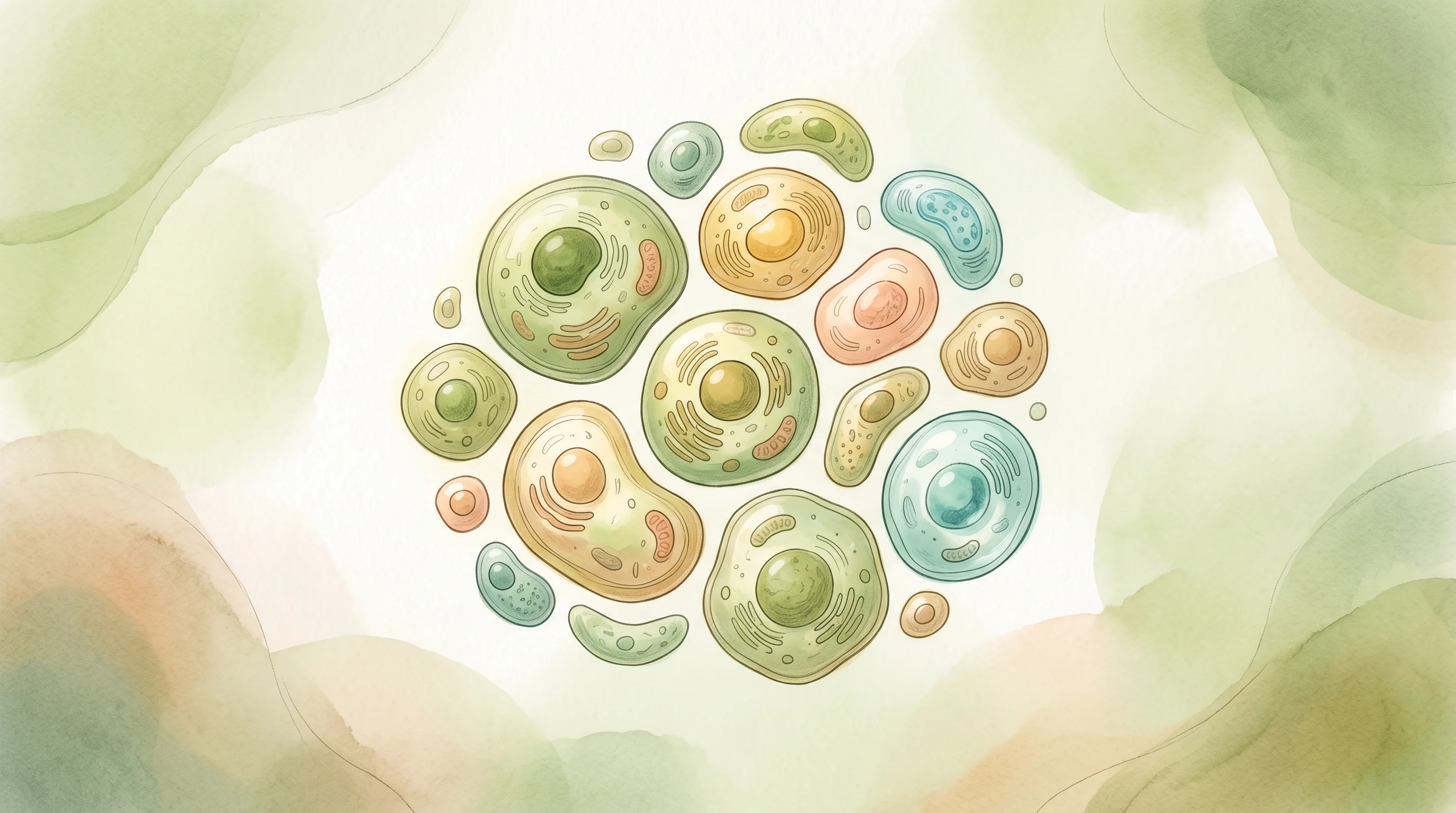 Digital illustration for article section "The Field Gets Crowded" in "YC-Backed CellType Lands Pharma Deal for AI-Driven Drug Discovery" - A conceptual and minimalist illustration representing the rapidly crowding field of single-cell biol...