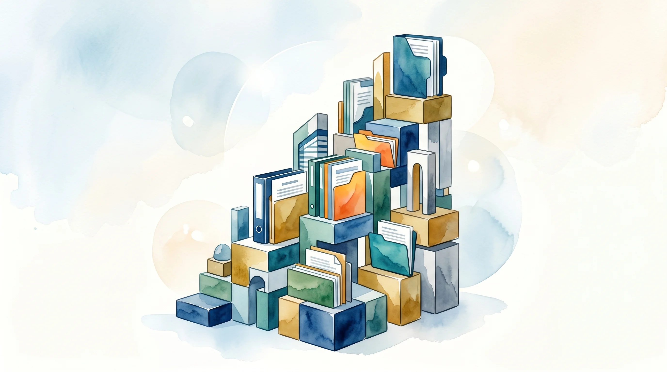 Digital illustration for article section "Contract by Contract" in "Certus Core Secures New Investment for Defense AI Platform IBIS" - A conceptual, modern illustration representing bureaucratic scaffolding and the progression of busin...