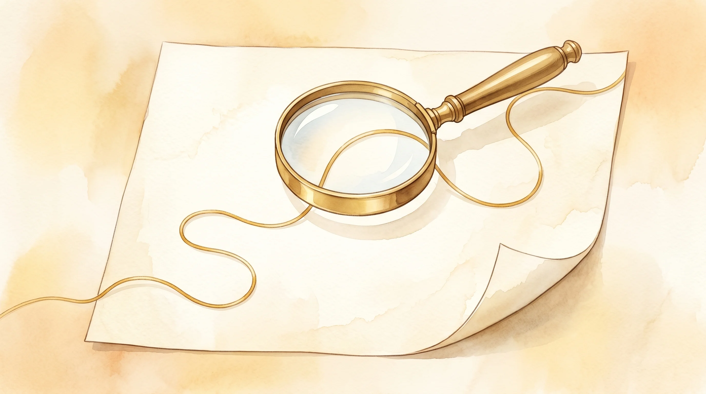 Digital illustration for article section "Regulatory Winds (and Timing)" in "Judgment Labs Raises $32M for AI Agent Monitoring at $175M Valuation" - A conceptual and minimalist illustration of a single, elegant brass magnifying glass hovering over a...