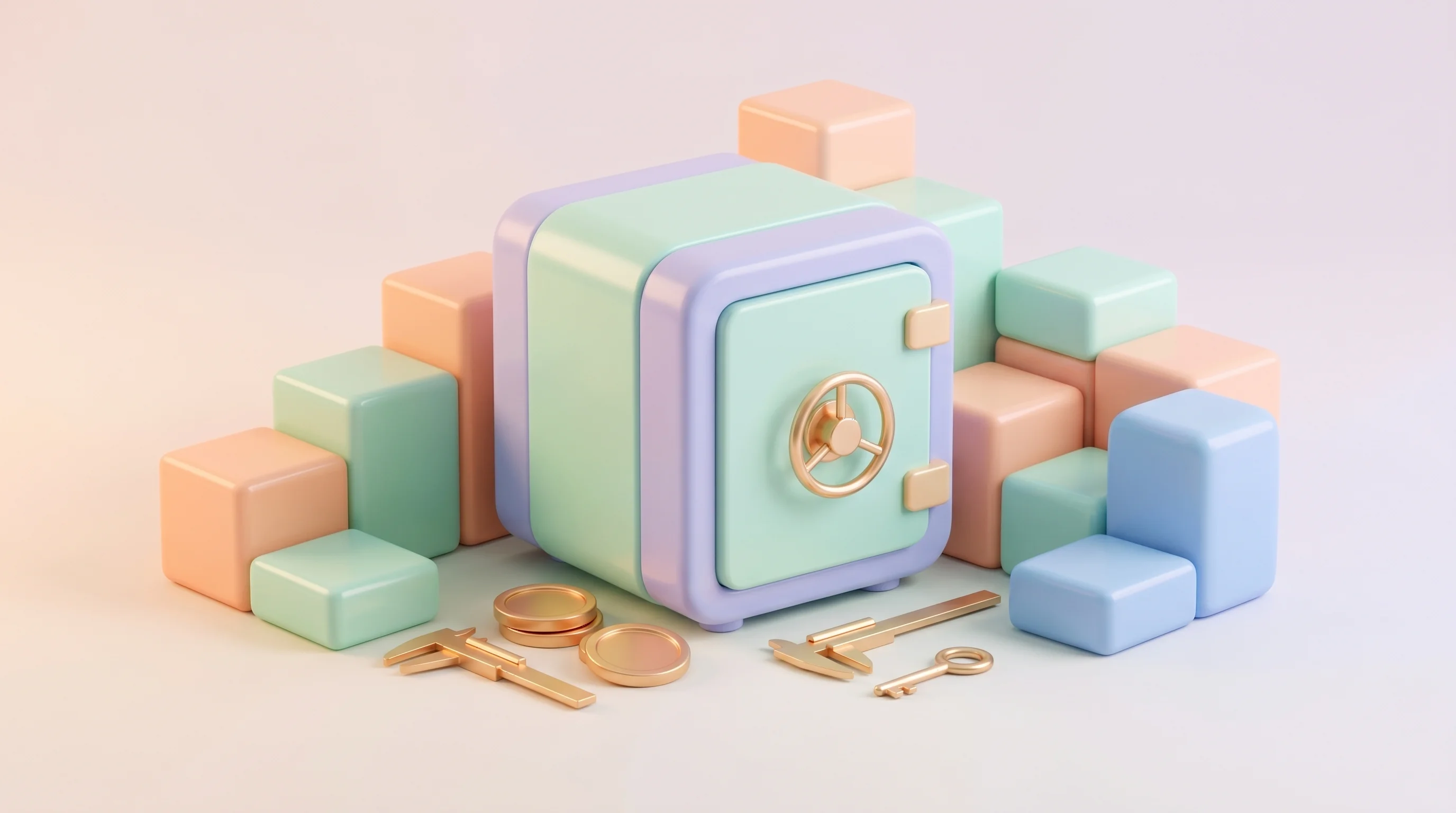 Digital illustration for article section "Where the Money Goes" in "Nuva Digital Raises $5.2M Seed to Scale RWA Tokenization Platform" - A conceptual 3D miniature model representing the strategic allocation of seed funding, featuring a p...