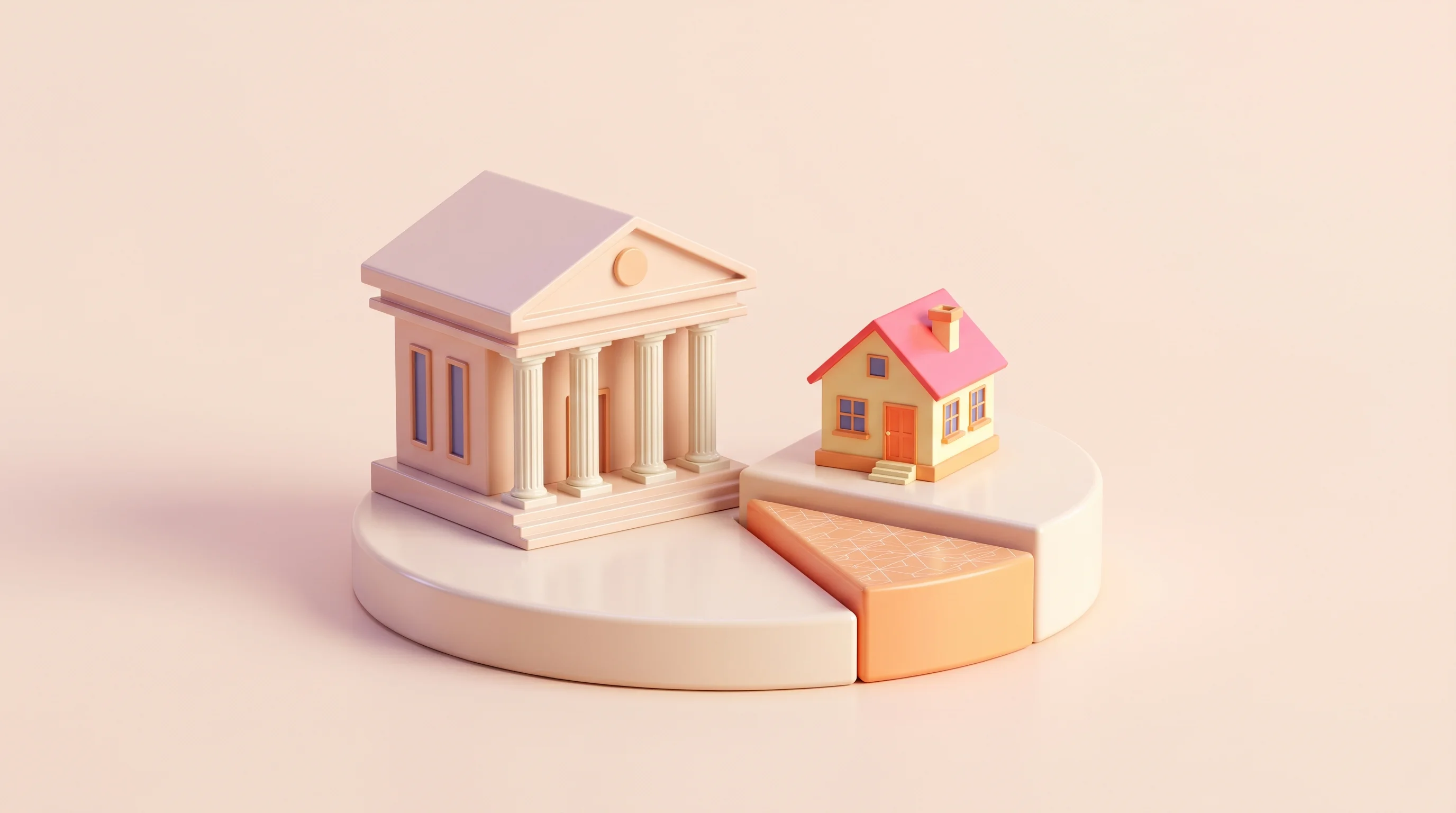 Digital illustration for article section "A Market Finding Its Footing" in "Nuva Digital Raises $5.2M Seed to Scale RWA Tokenization Platform" - A clean, minimalist 3D cartoon miniature model illustrating tokenized real-world assets finding a st...