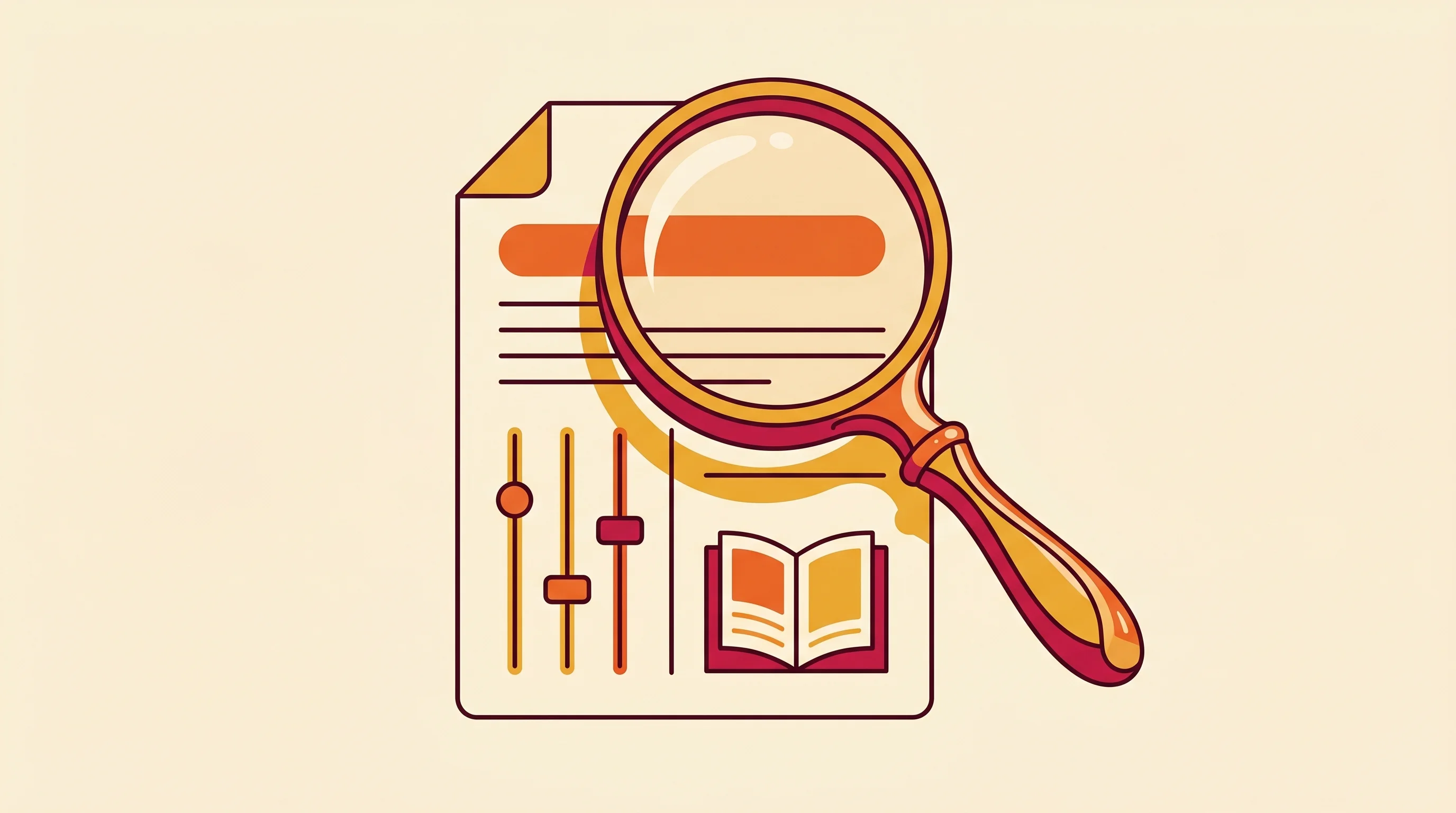 Digital illustration for article section "Reading the Fine Print" in "SEC Clears Path for DeFi Interfaces Without Broker Registration" - A minimalist, conceptual illustration of a large, elegant magnifying glass hovering over a stylized ...