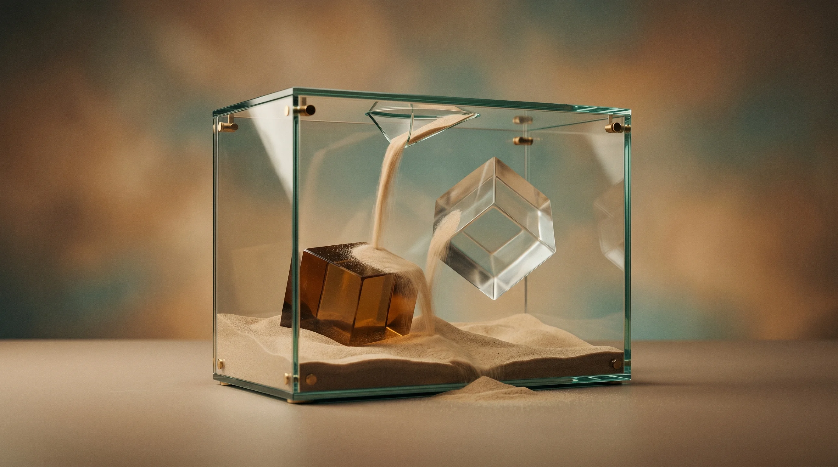 Digital illustration for article section "An Experiment Still Running" in "YC's Indexable Launches AI Agent Sandbox with Instant Environment Forks" - A conceptual and minimalist visual representation of an ongoing digital experiment, featuring a slee...