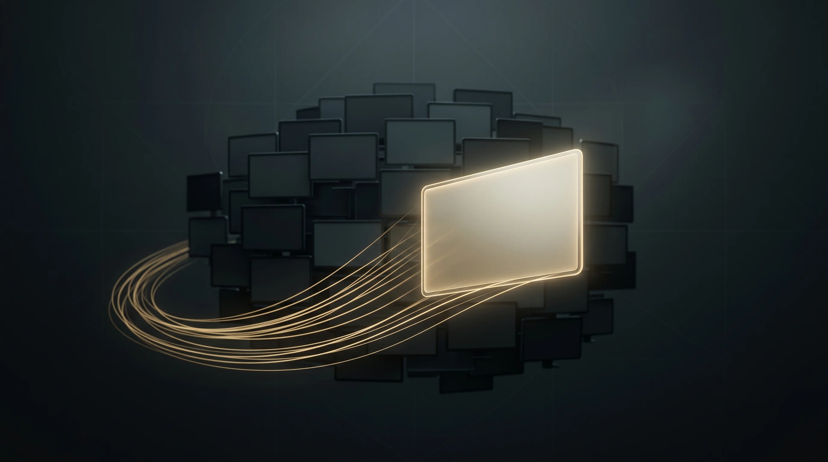 Digital illustration for article section "A Crowded Field, With Room for Speed" in "YC's Lamina Labs Launches Simi: AI Explainer Videos in 11 Seconds" - A conceptual, minimalist image representing a crowded competitive field of AI video generators, feat...
