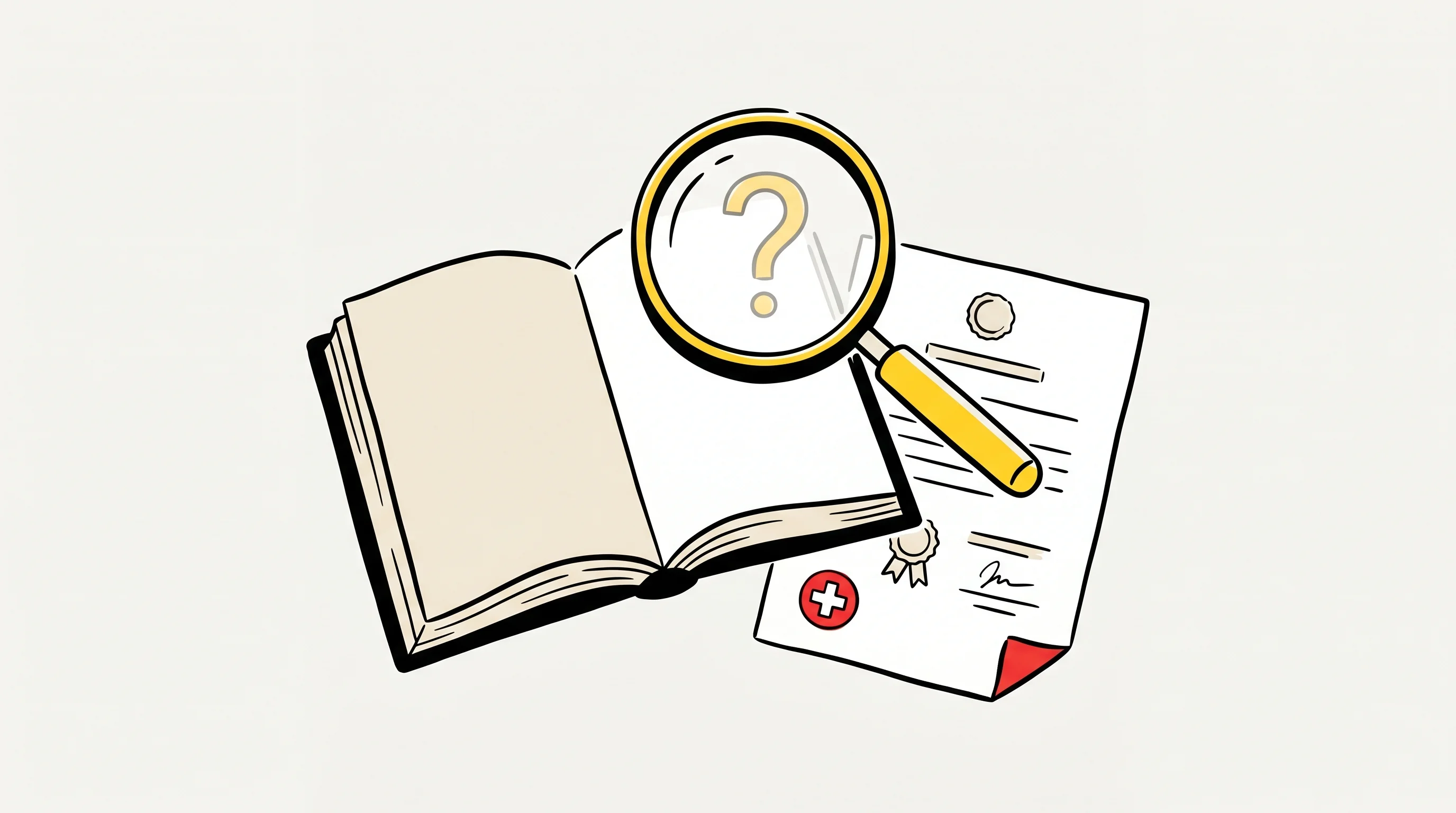 Digital illustration for article section "The Trust Question" in "Arctic Health Launches AI Platform to Automate Healthcare Credentialing" - A conceptual, minimalist illustration representing the search for transparency and trust in healthca...