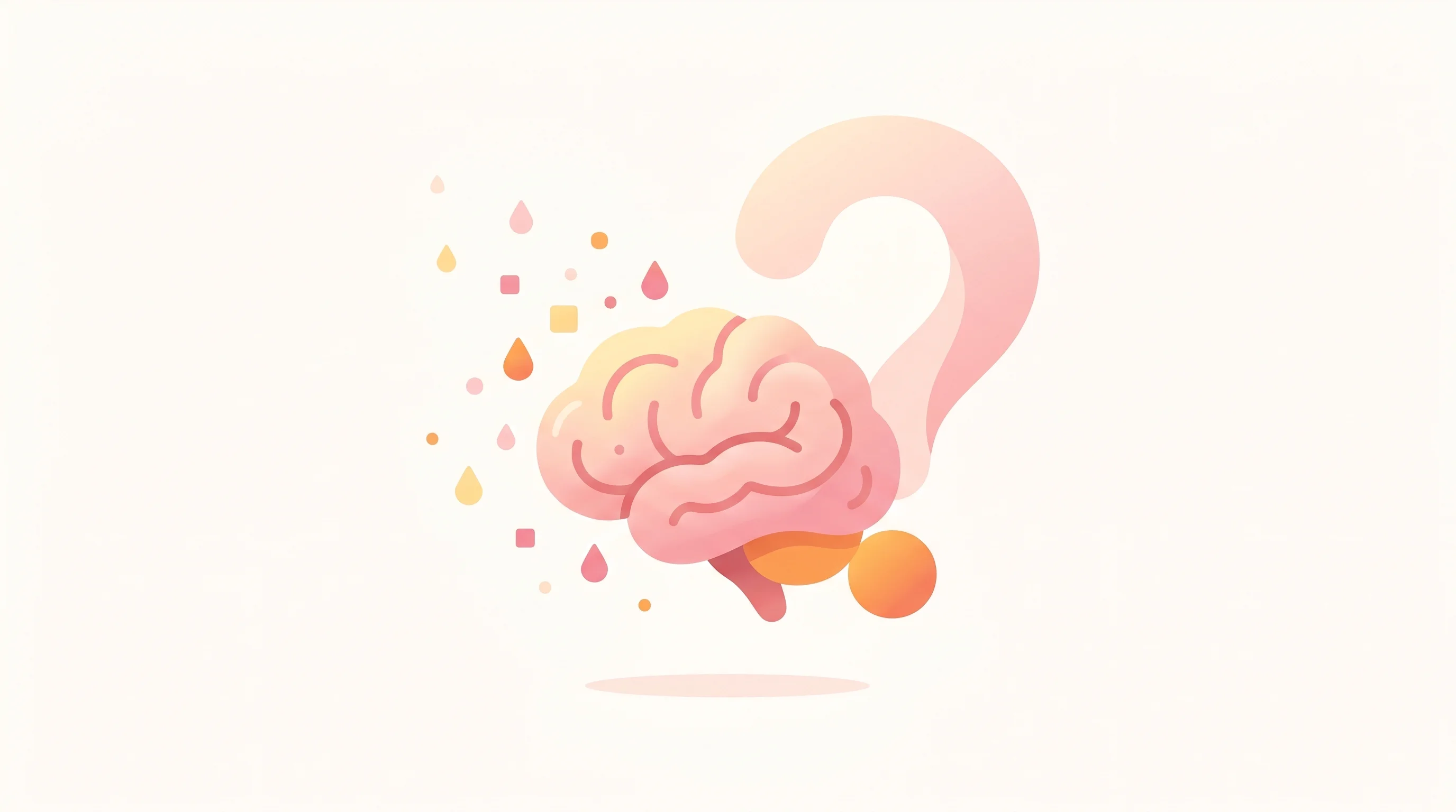 Digital illustration for article section "The Open Questions" in "YC's Gojiberry AI Launches GTM Brain for Small Sales Teams" - A minimalist, conceptual illustration of a soft, organic, abstract brain shape subtly resembling a c...