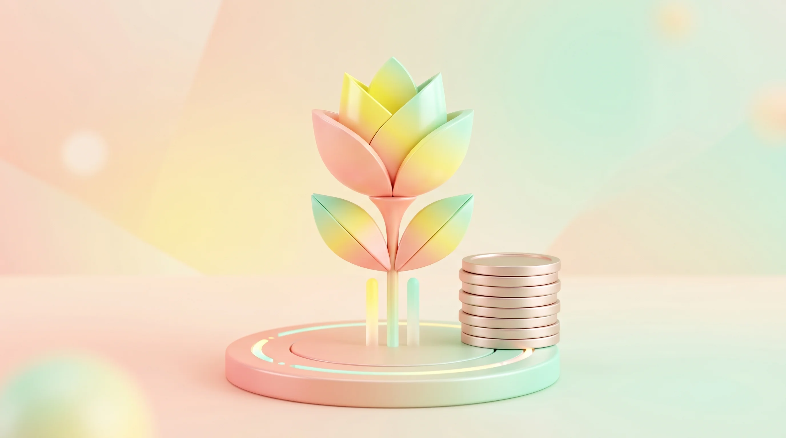 Digital illustration for article section "The Team Behind the Launch" in "YC's Bloom Launches AI Brand OS, Hits 40K Users in Five Months" - A clean, minimal, and professional 3D conceptual illustration representing a successful startup laun...