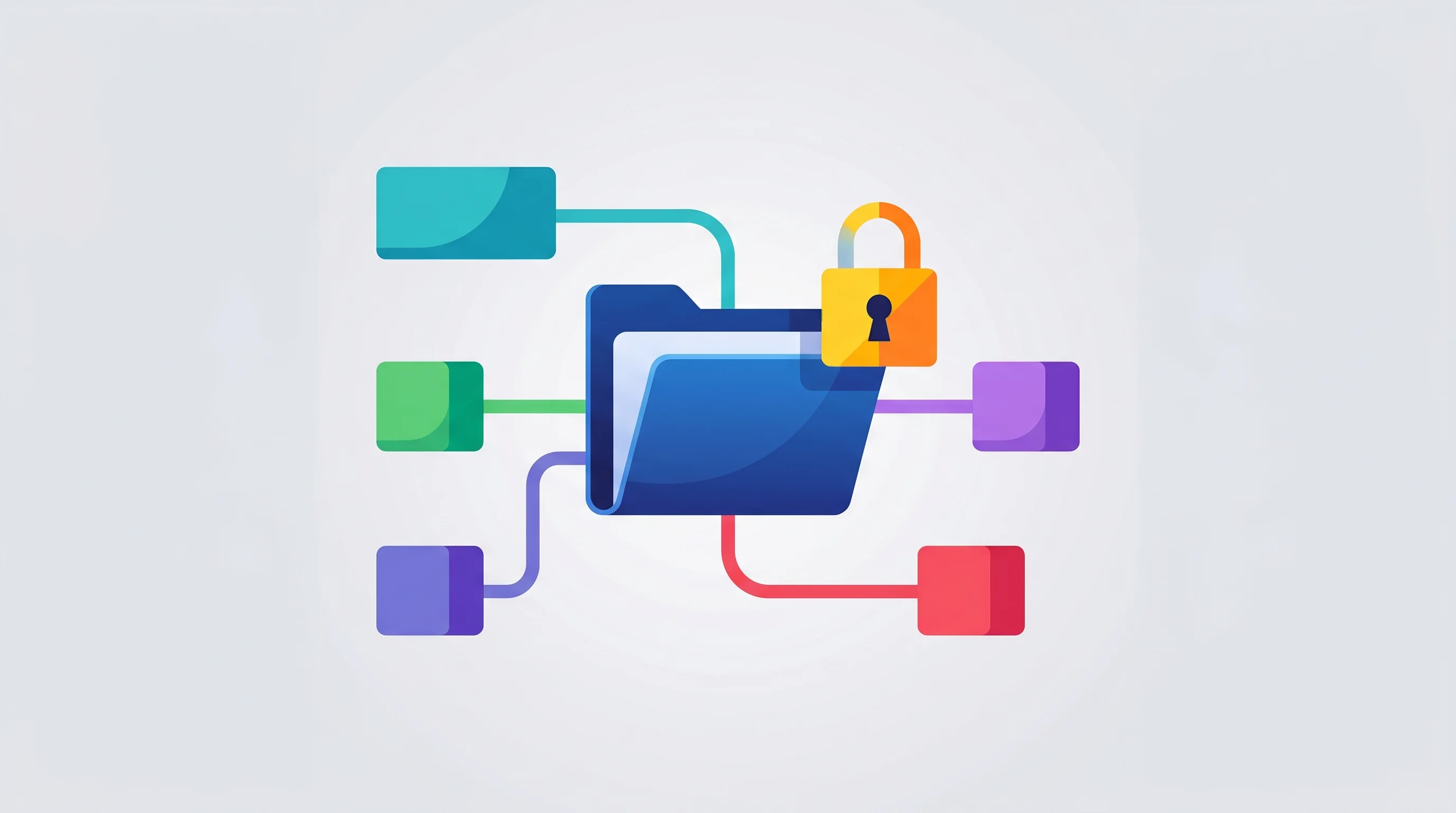 Digital illustration for article section "What's Inside" in "YC-Backed Replicas Launches Background Coding Agents for Dev Teams" - A minimalist and conceptual flat illustration representing secure software internals and modular too...