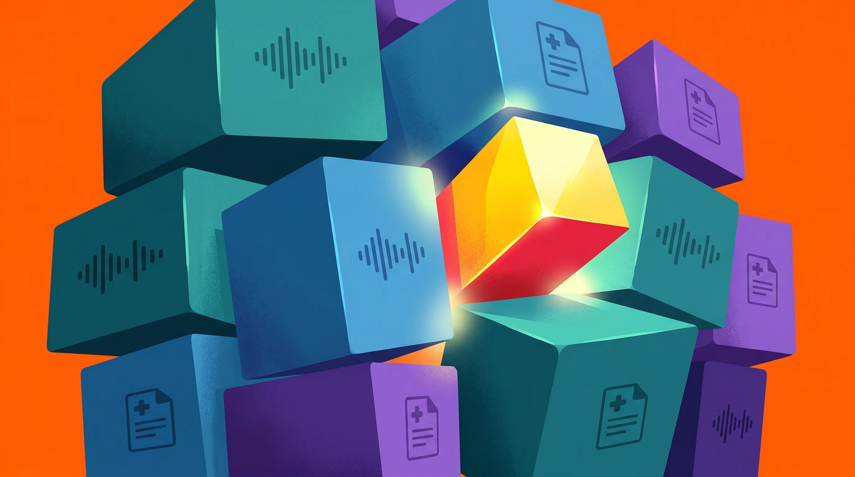Digital illustration for article section "A Market Already Full of Incumbents" in "Solo Founder Launches AI 'Operating System' for Care Agencies" - A conceptual, modern illustration representing a crowded market of established incumbents, featuring...