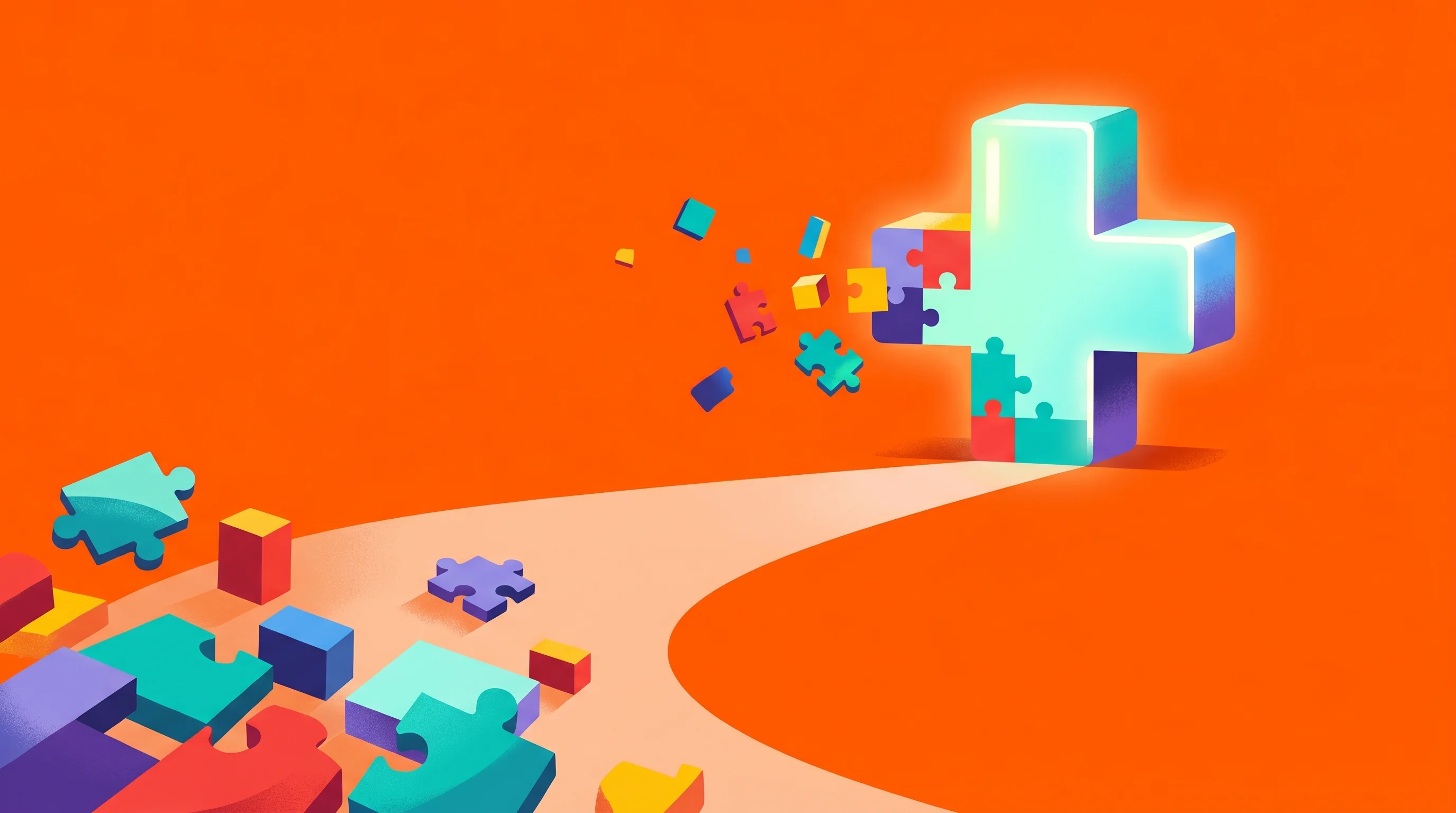 Digital illustration for article section "The Long Game Ahead" in "Solo Founder Launches AI 'Operating System' for Care Agencies" - A conceptual, modern illustration representing a long-term strategy of consolidation in healthcare, ...