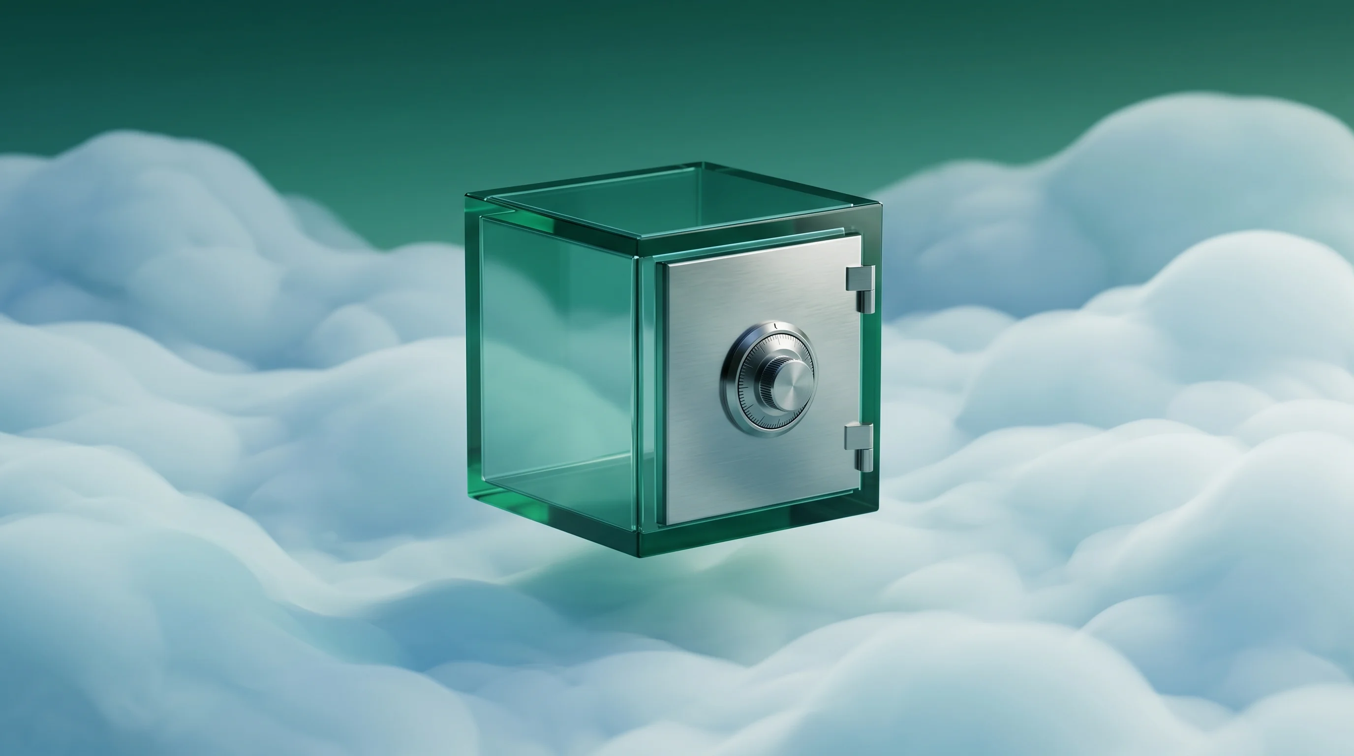 Digital illustration for article section "The Compliance Question" in "YC-Backed Harbor Launches AI EDC to Replace Legacy Clinical Trial Systems" - A conceptual, modern surrealist representation of secure regulatory compliance and isolated cloud da...