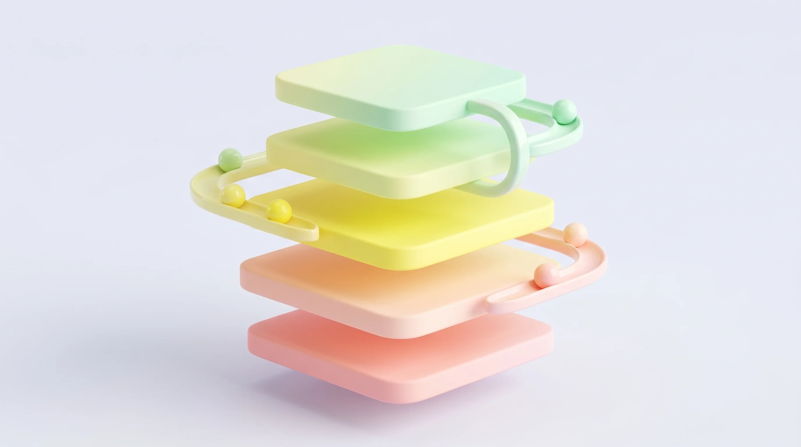 Digital illustration for article section "The Infrastructure Underneath" in "YC's AgentPhone Launches API to Give Every AI Agent Its Own Phone Number" - A clean, minimalist 3D conceptual illustration representing the hidden layers of telecom infrastruct...