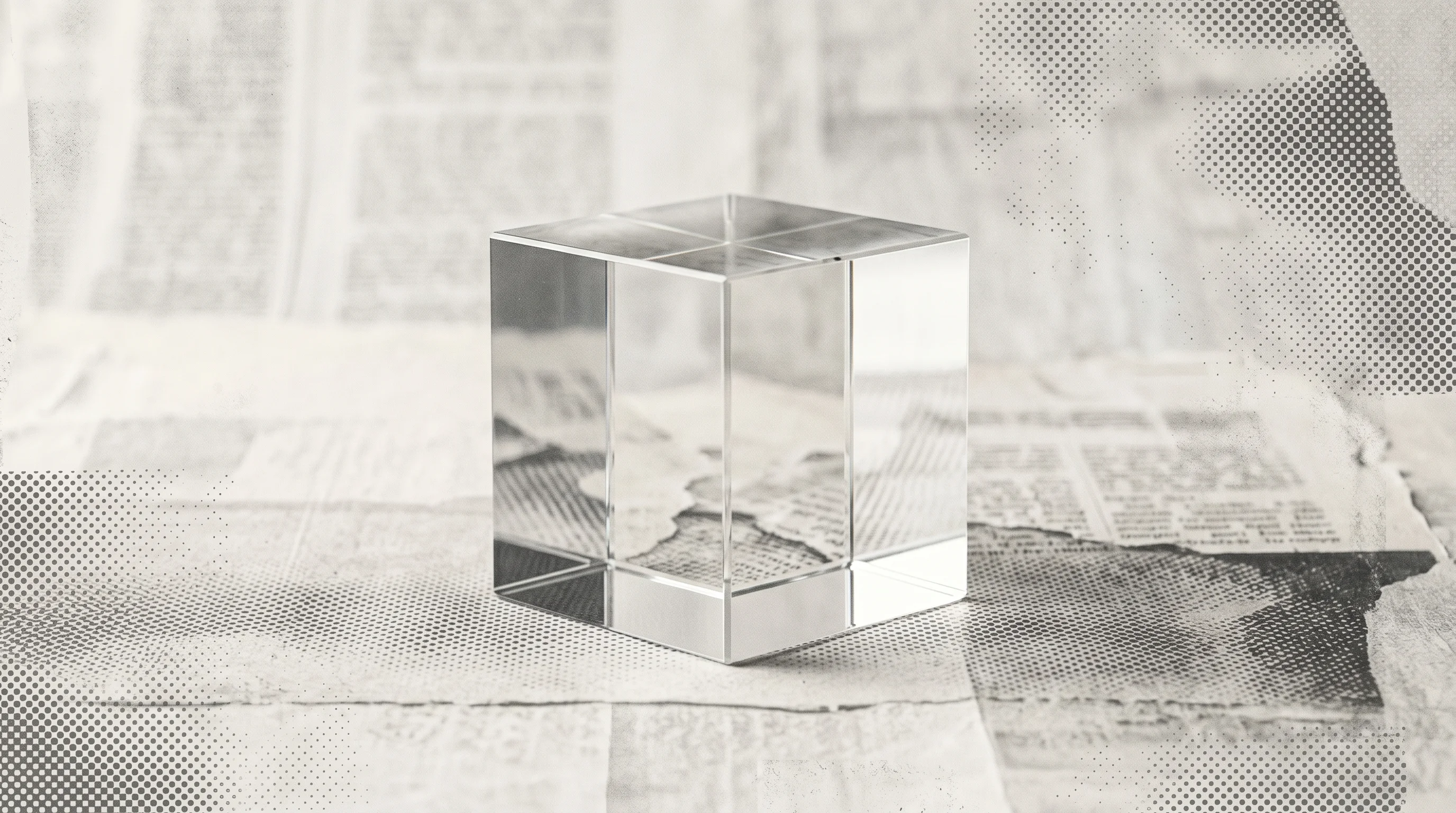 Digital illustration for article section "The Transparency Paradox" in "Forest's Unverified Series B: Innovation Platform's Funding Claims" - A minimalist, conceptual still life illustrating the "Transparency Paradox," featuring a single, pri...