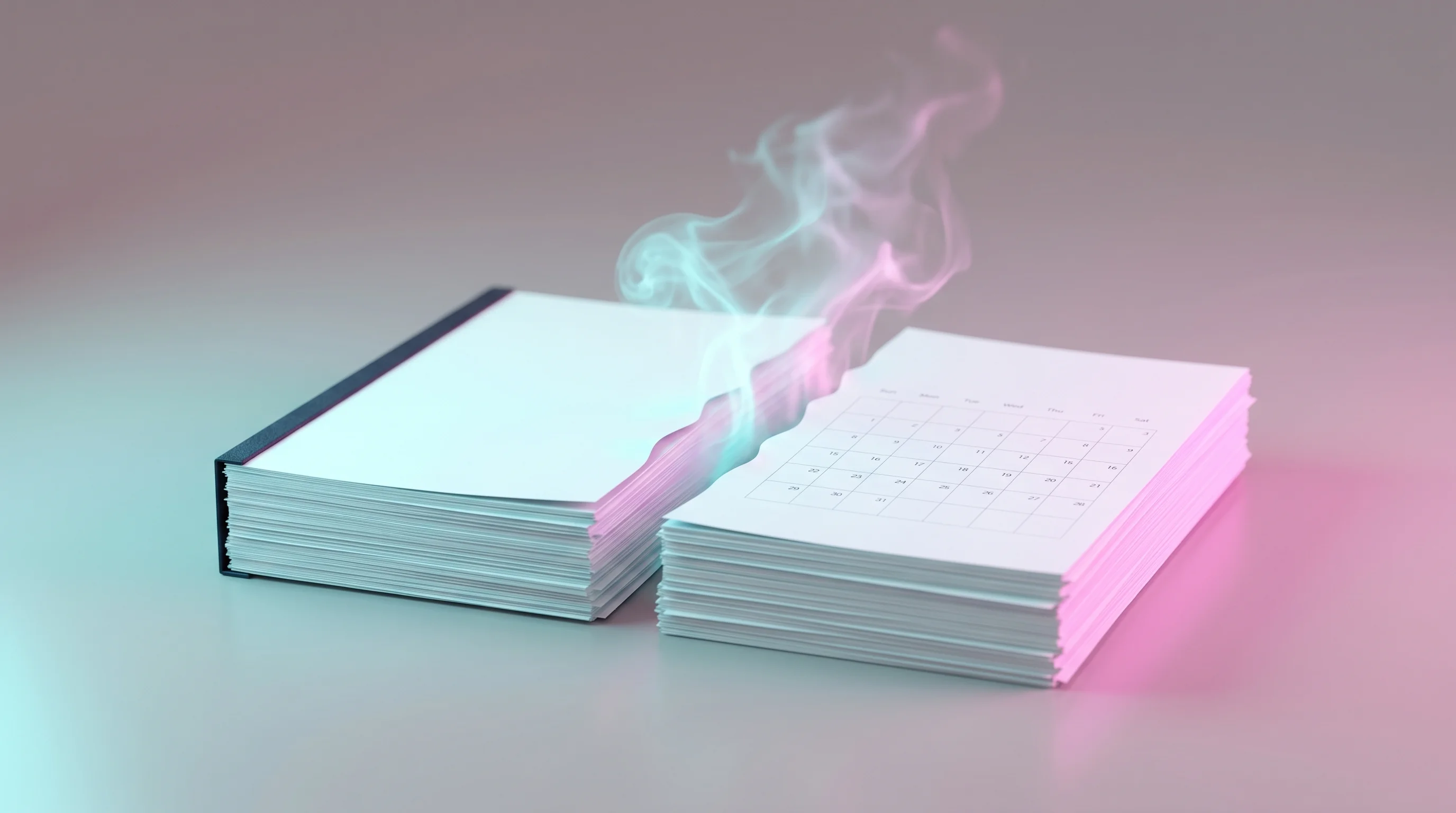 Digital illustration for article section "The Coverage Gap That Opened on New Year's Day" in "Klaimee Launches AI Agent Certification as Insurance Race Heats Up" - A clean, minimalist conceptual image representing an insurance coverage gap, featuring a neat stack ...