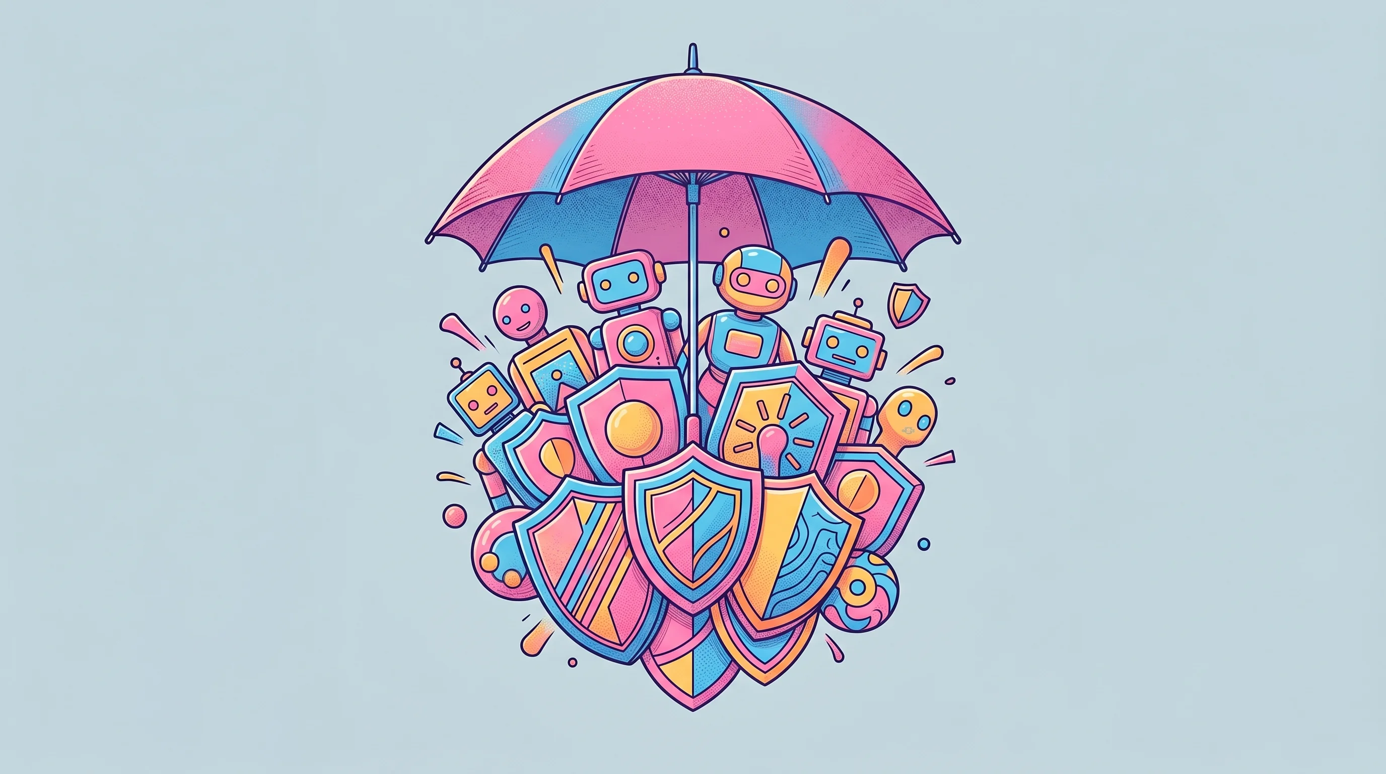 Digital illustration for article section "A Suddenly Crowded Niche" in "Mount Launches Insurance Platform for AI Agent Economy" - A conceptual and modern illustration representing a suddenly crowded niche in the AI insurance marke...