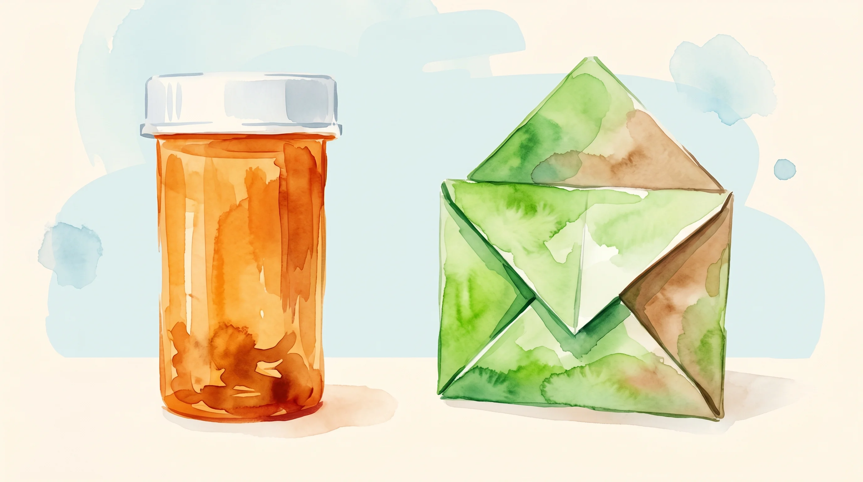 Digital illustration for article section "The Recycling Gap" in "Parcel Health's Paper Pill Bottles Land Seed Funding, Major Health Systems" - A minimalist and conceptual illustration highlighting the recycling gap in pharmacy packaging, featu...