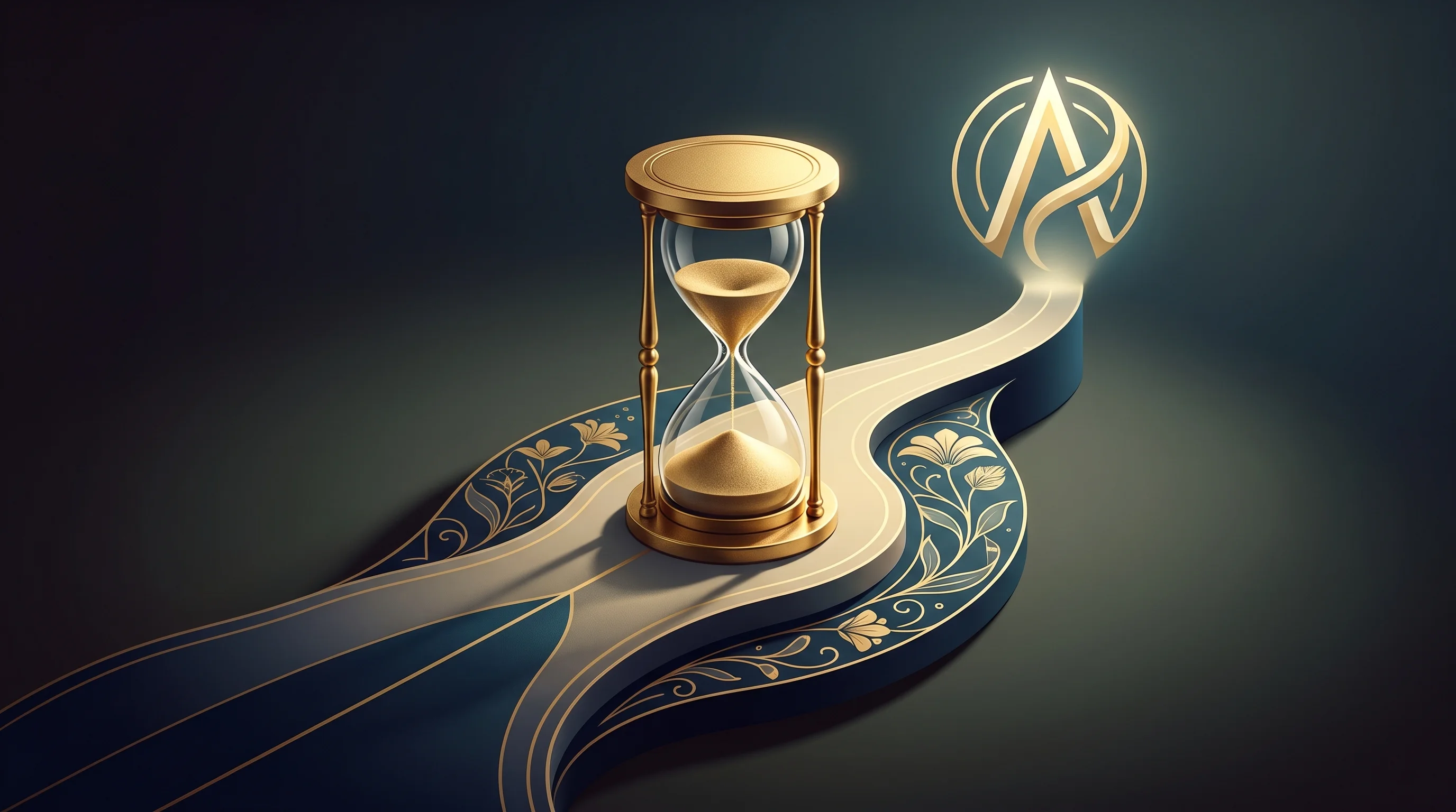 Digital illustration for article section "Regulatory Path and Timeline" in "SonoMind Raises $23.5M Series A for Ultrasound Depression Device" - A conceptual and elegant visual representation of a regulatory pathway and timeline, featuring a sin...