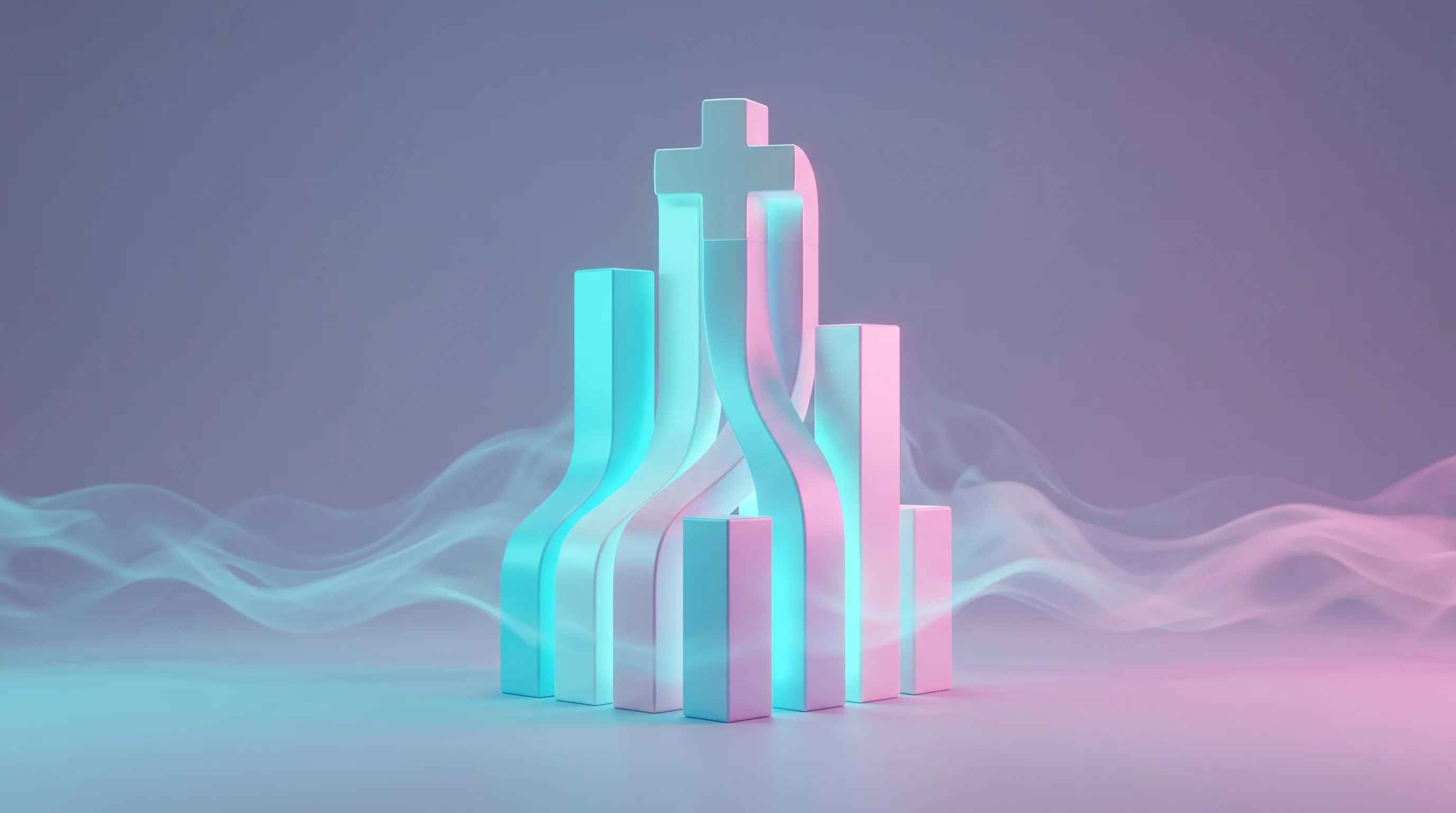 Digital illustration for article section "What Comes Next" in "Optura Raises $17.5M Series A to Prove Healthcare AI ROI" - A sleek, minimalist conceptual artwork representing future expansion and strategic partnerships in h...