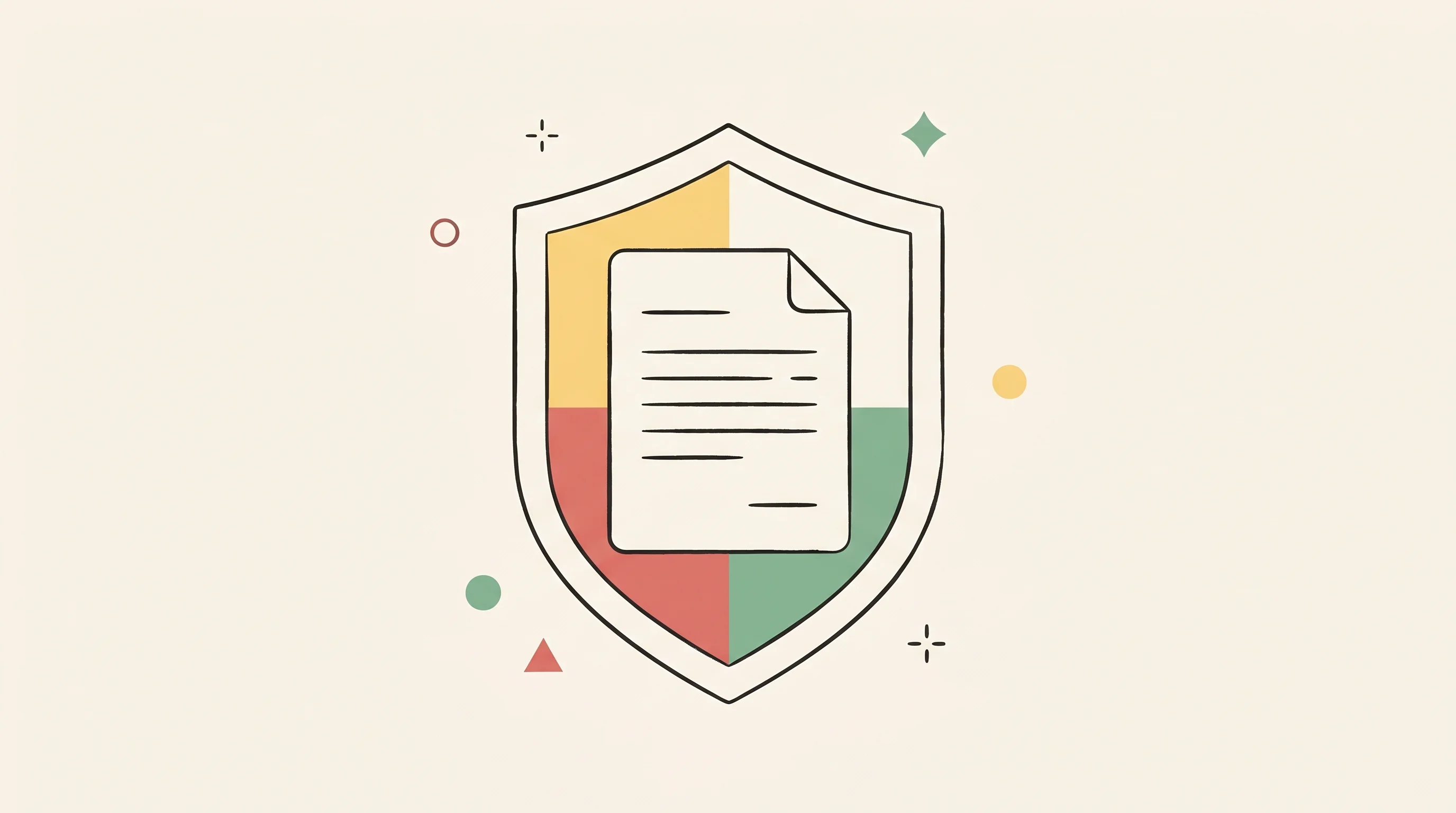 Digital illustration for article section "Content Section 3" in "Herd Security Raises $3M for AI Training in Slack and Teams" - A warm minimalist illustration of a sleek, abstract document with simple lines representing secure m...