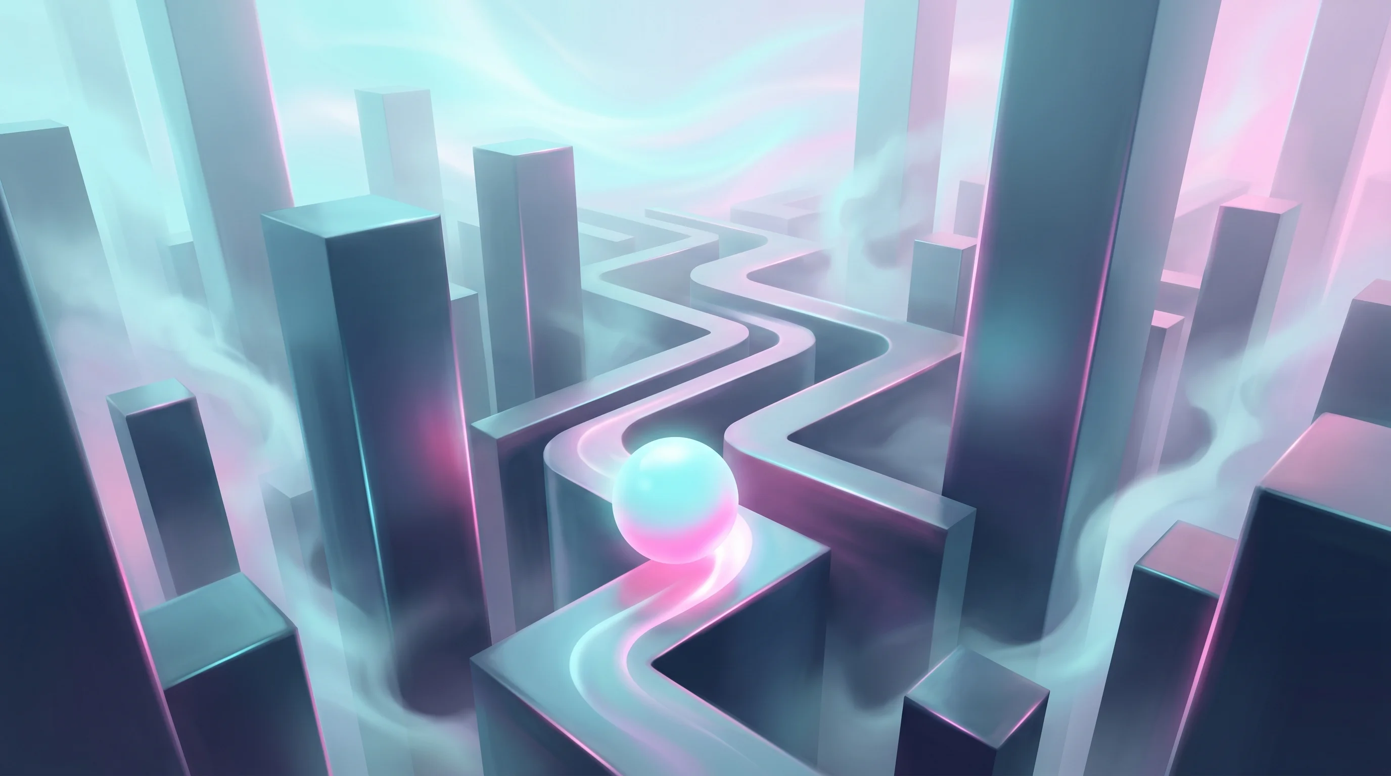Digital illustration for article section "A Crowded, Complicated Market" in "YC-Backed HEVN Launches USD Banking for International Startups" - A conceptual and modern digital art illustration representing a crowded and complicated financial ma...