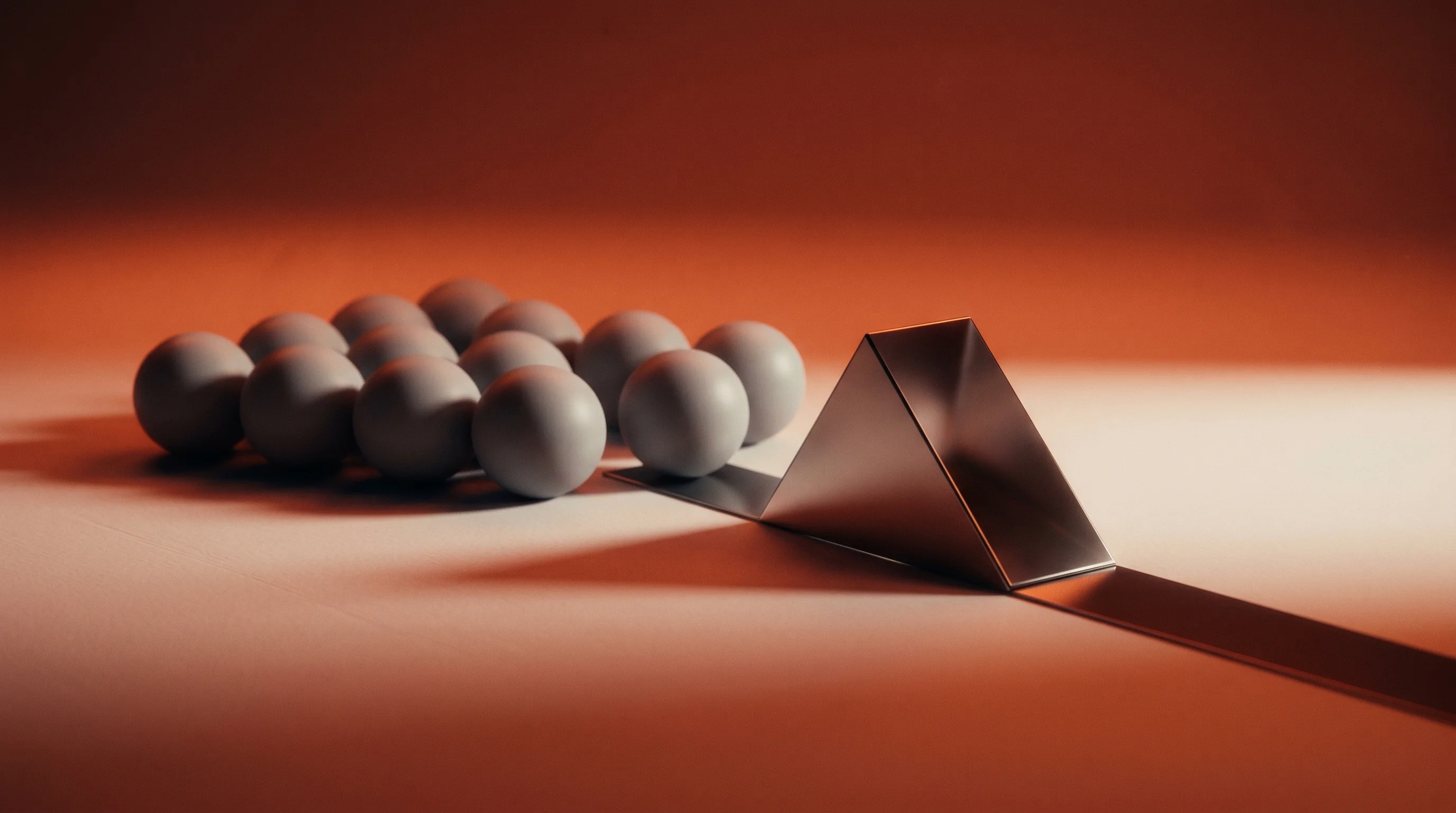 Digital illustration for article section "Crowded territory, different angle" in "YC-Backed Minicor Launches Self-Healing Desktop Automation for AI Firms" - A conceptual, minimalist still life symbolizing a bold new direction in a crowded market, featuring ...