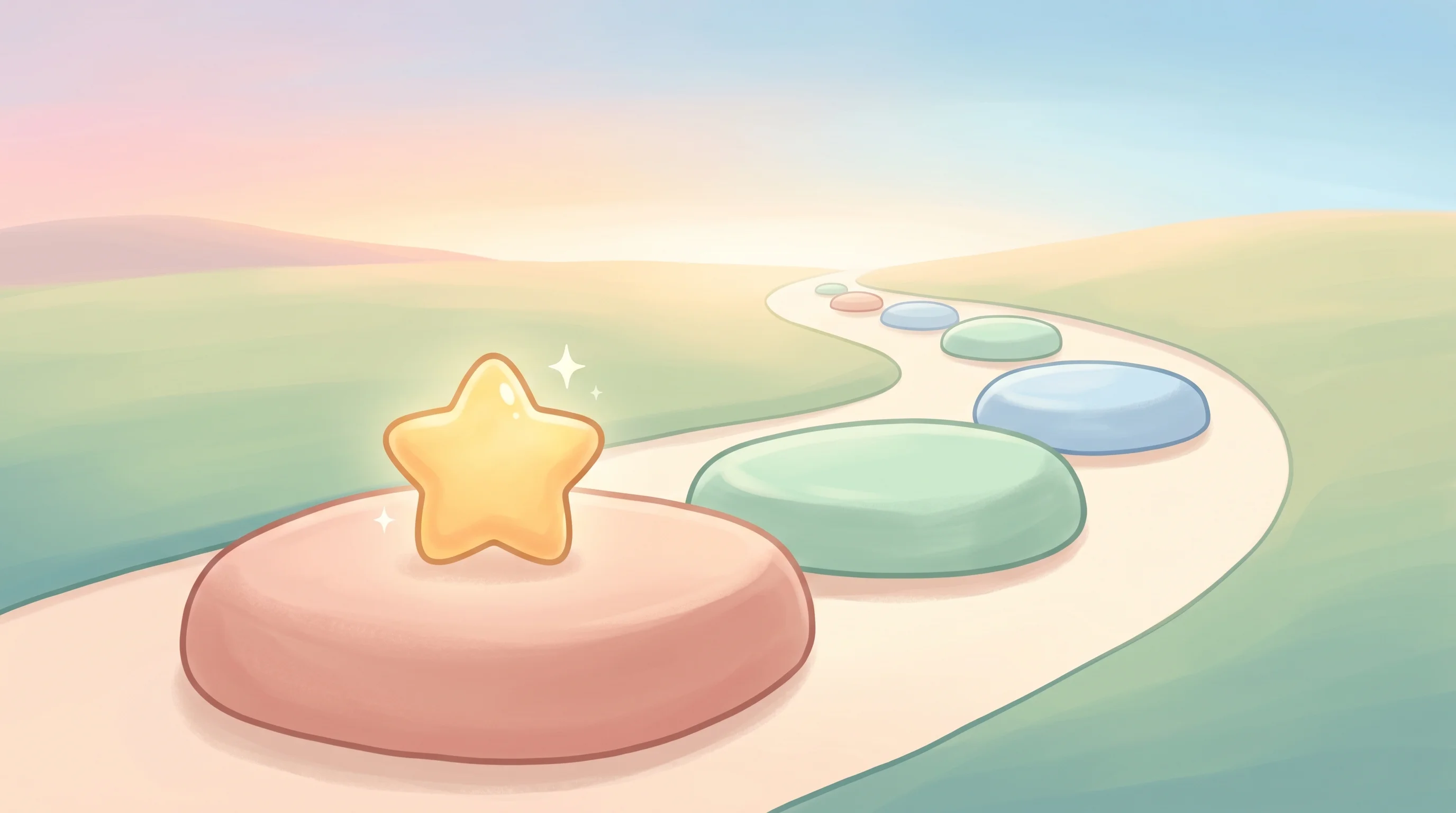 Digital illustration for article section "What Comes Next" in "Why AI Coding Agents Are Racing to Cut Token Costs by 98%" - A conceptual minimalist illustration of a single, softly glowing golden star resting gently on the f...