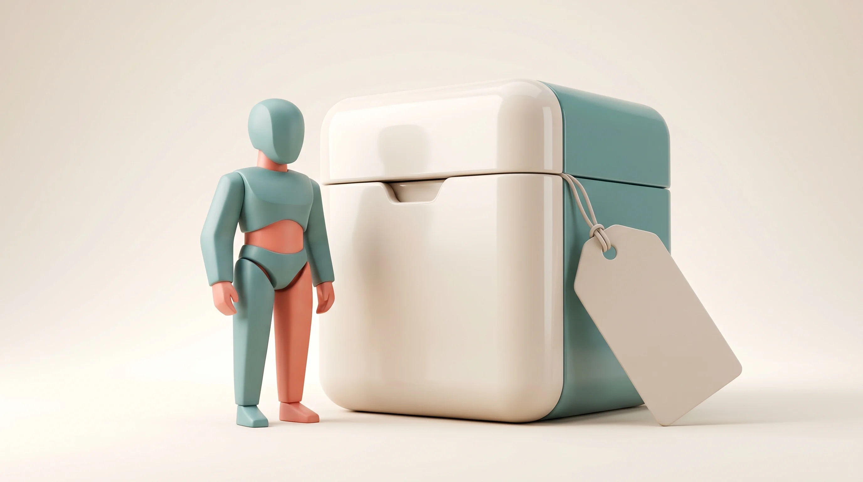 Digital illustration for article section "What Remains Unclear" in "Kovva Launches AI Agents to Bridge Cross-Platform Marketing Data" - A conceptual, minimalist 3D scene illustrating the concept of hidden information and unclear details...