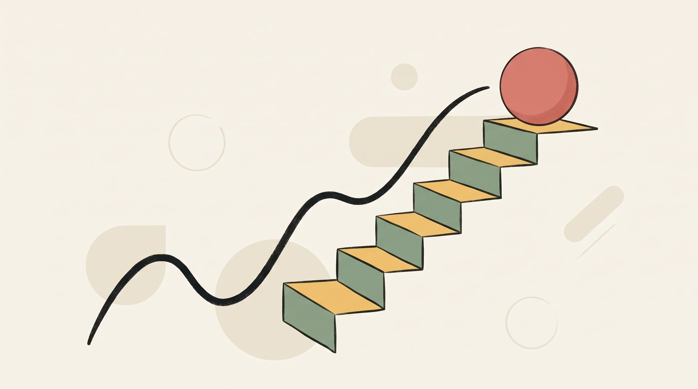 Digital illustration for article section "Early Metrics and What They Reveal" in "Viewz Raises $7M to Replace Finance Stack with AI-Native Platform" - A conceptual and professional warm minimalist illustration representing business growth and zero cus...