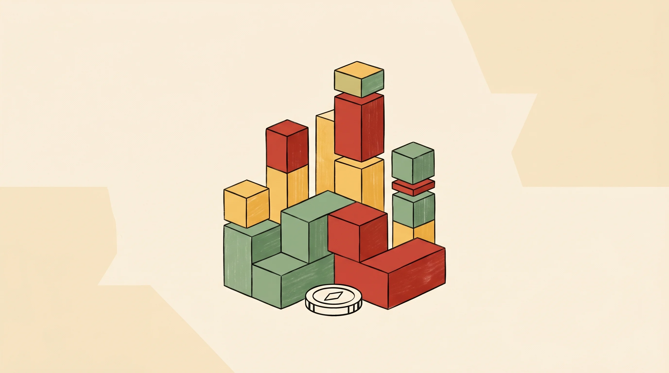 Digital illustration for article section "Capital Deployment and Platform Bets" in "Viewz Raises $7M to Replace Finance Stack with AI-Native Platform" - A warm minimalist illustration conceptualizing capital deployment and platform expansion, featuring ...