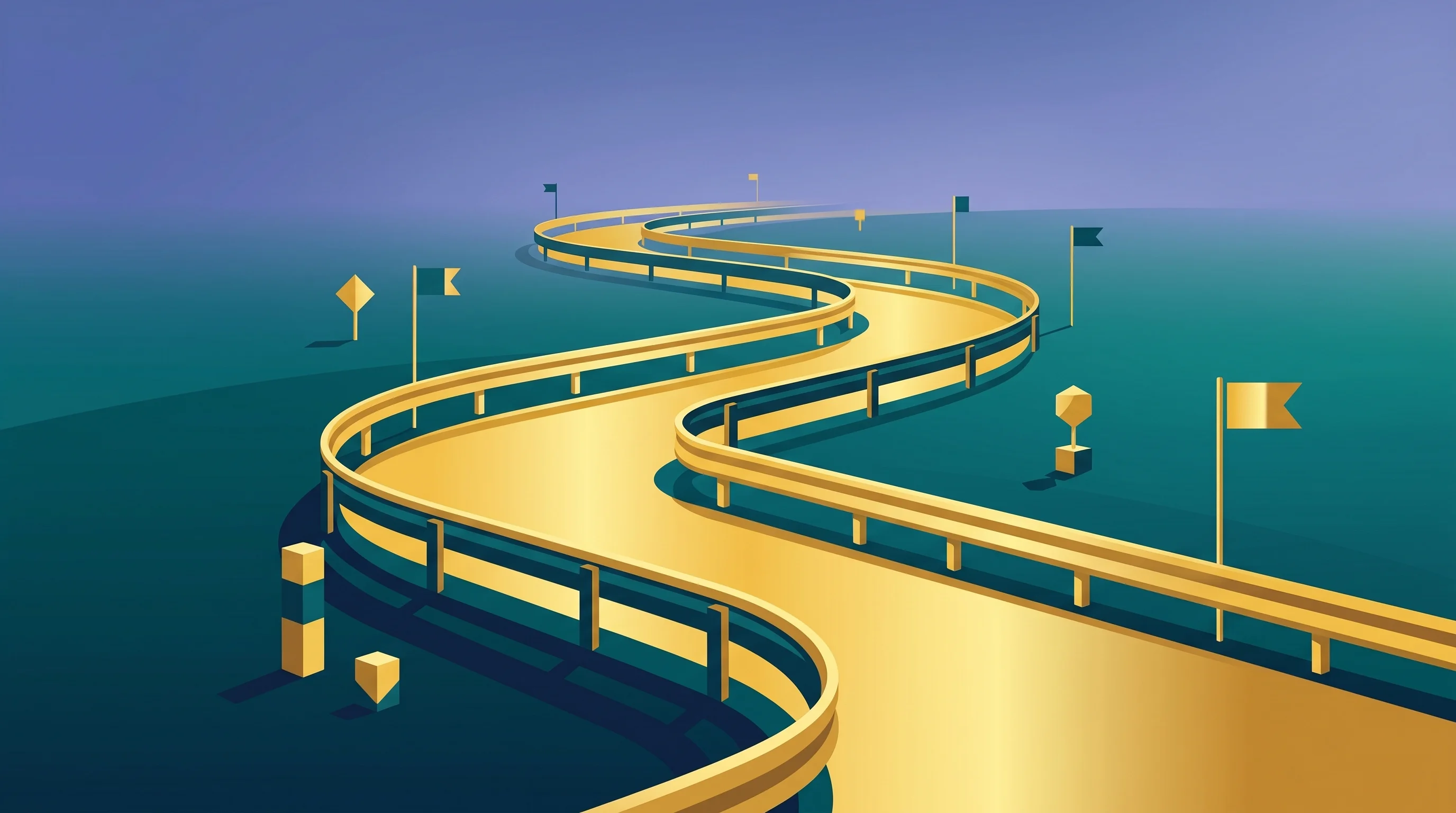 Digital illustration for article section "The Guardrail Gold Rush" in "Open-Source Guardrails Push 8B AI Models to Match Frontier Performance" - A minimalist and expressive flat design illustration depicting a conceptual guardrail gold rush, fea...