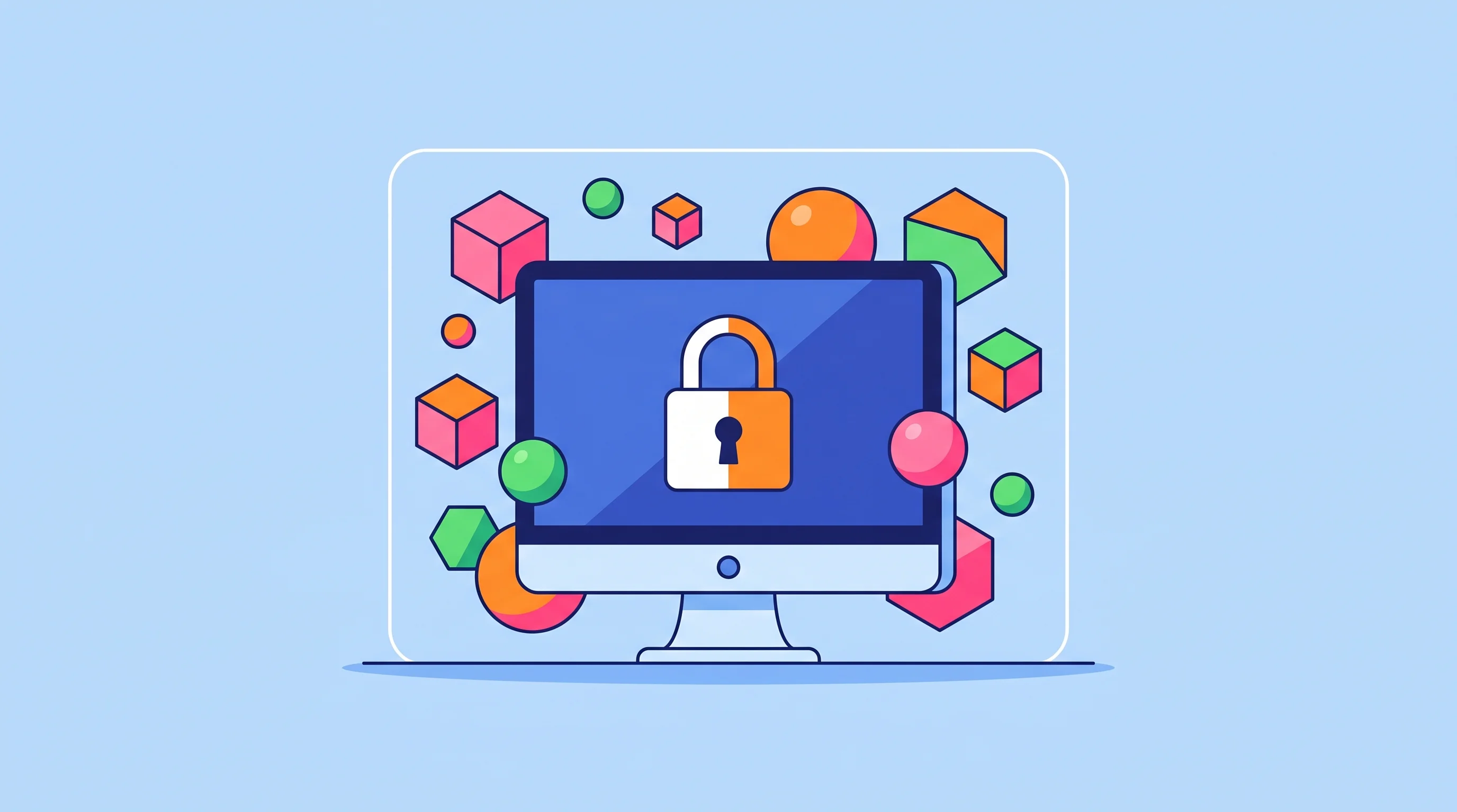 Digital illustration for article section "The Privacy Bet" in "YC-Backed Alchemy Brings AI Image Analysis to Life Sciences Labs" - A minimalist and conceptual illustration representing local data privacy and secure research environ...