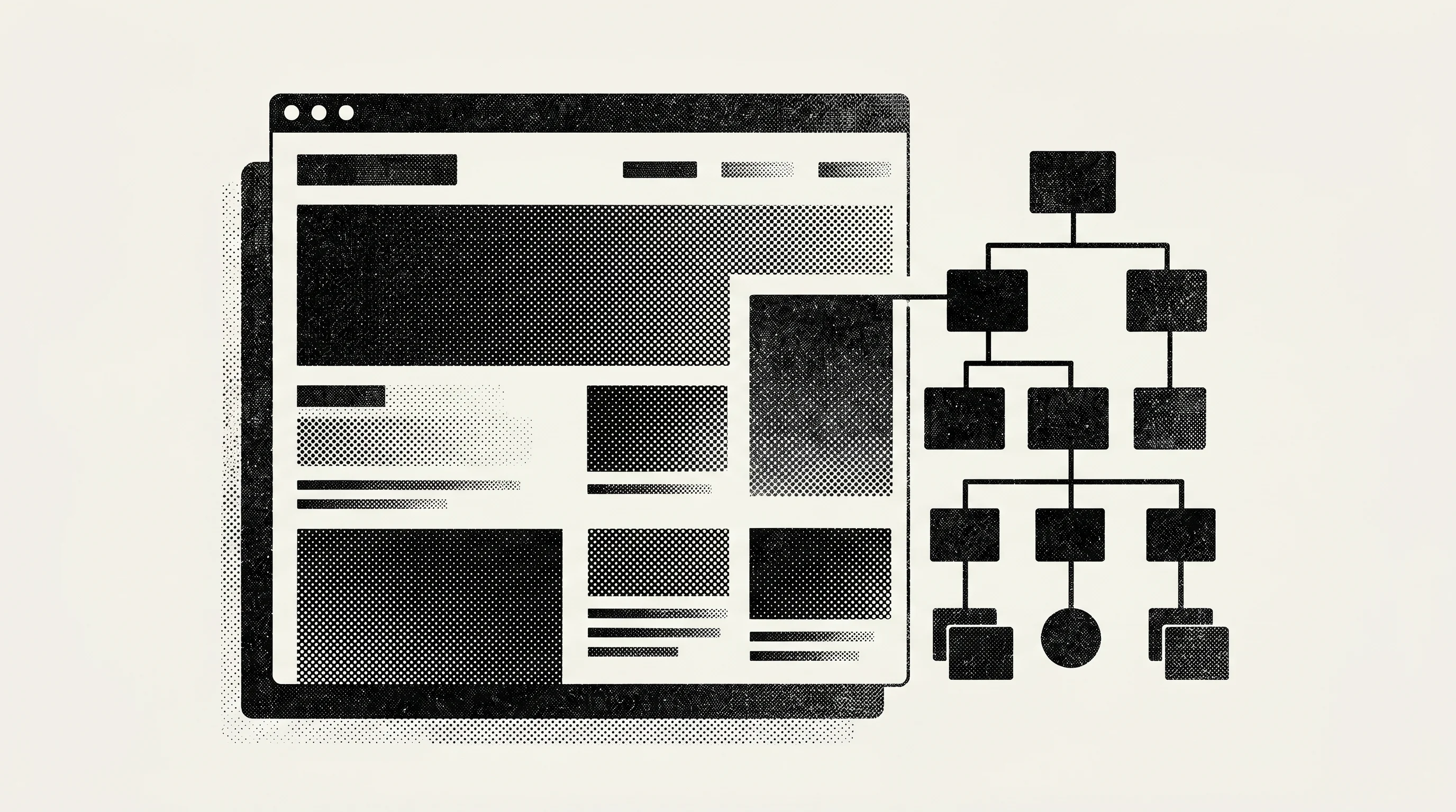 Digital illustration for article section "A Semantic Bet" in "StableBrowse Launches Semantic Browser Layer for AI Agents" - A minimalist and conceptual illustration representing the extraction of structured knowledge from vi...