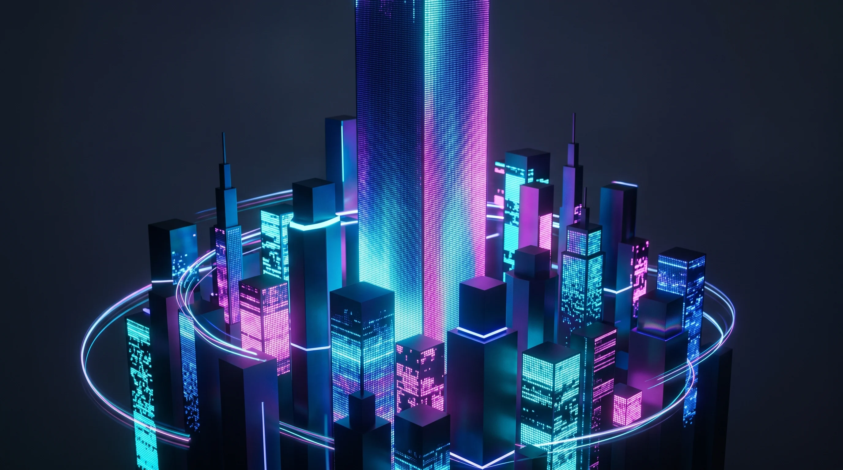 Digital illustration for article section "A Market That Might Be Getting Crowded" in "RELAI Raises $8M Seed for Self-Improving AI Agent Platform" - A conceptual and modern representation of a heavily funded, crowded AI market, featuring a dense but...