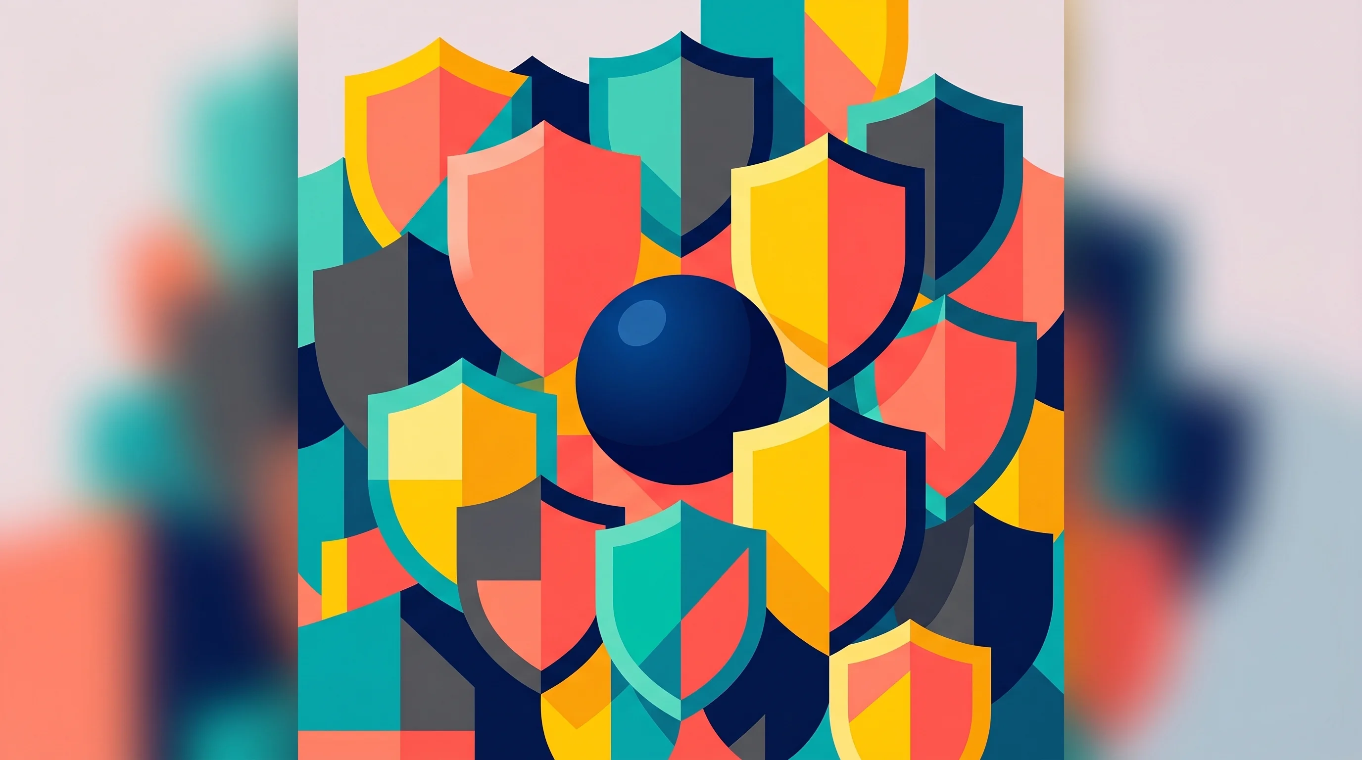 Digital illustration for article section "A Crowded Nascent Category" in "YC-Backed Mount Debuts AI Agent Liability Insurance Product" - A conceptual, modern illustration representing a crowded nascent market in AI liability insurance, f...