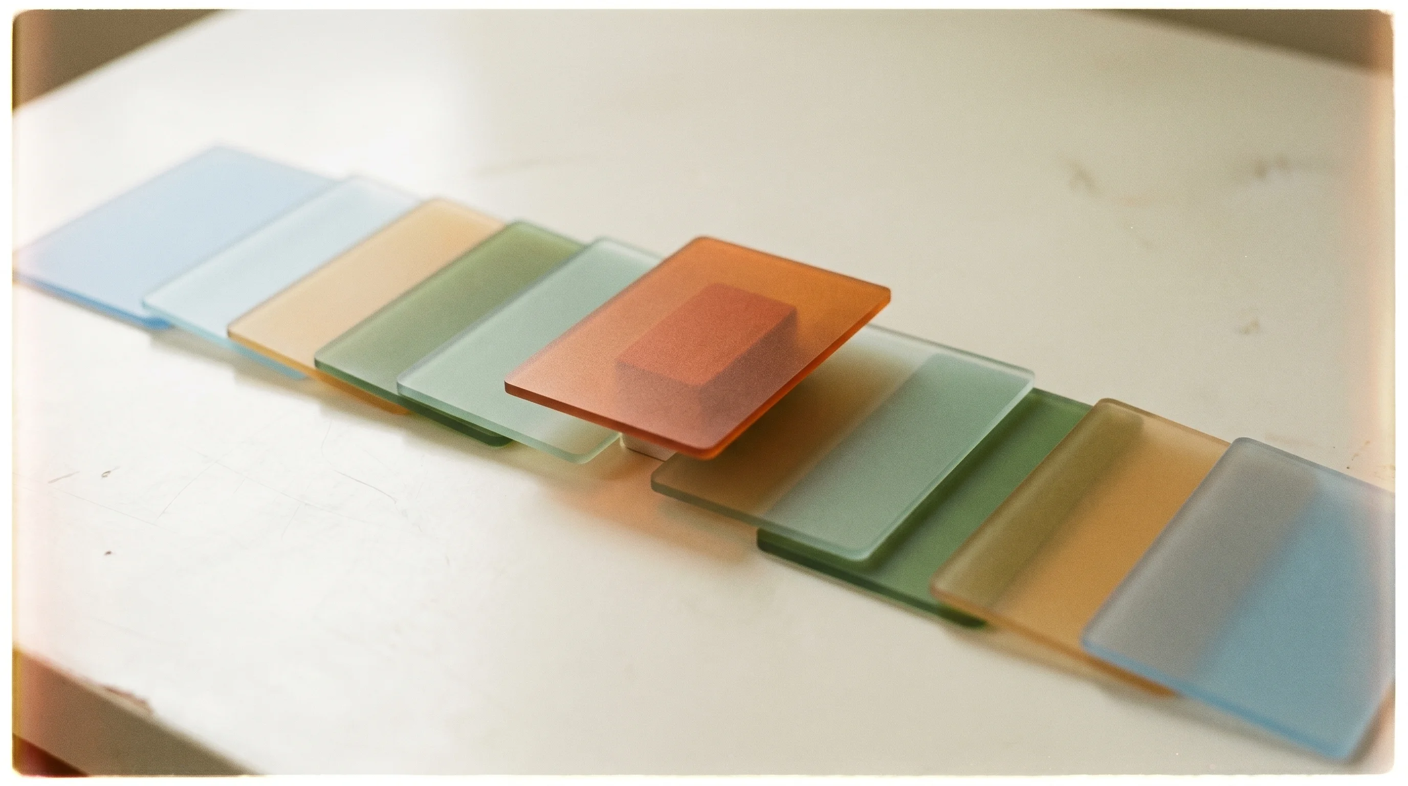 Digital illustration for article section "Backtesting as Infrastructure" in "Chronicle Labs Launches Staging Environments for Enterprise AI Agents" - A clean, minimalist conceptual composition featuring a structured series of overlapping, semi-transl...