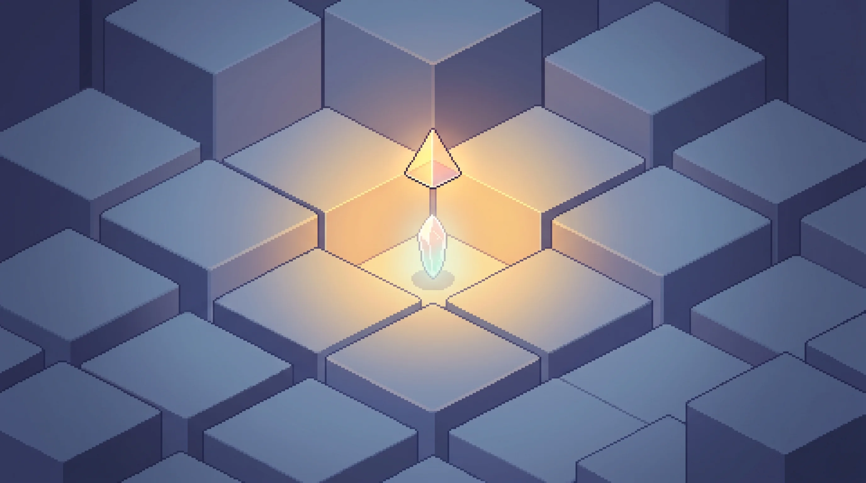 Digital illustration for article section "Betting on the Quiet Signals" in "YC-Backed Userlens Launches AI Agents to Predict Customer Churn" - A clean, minimal, and conceptual top-down isometric scene representing the discovery of quiet signal...