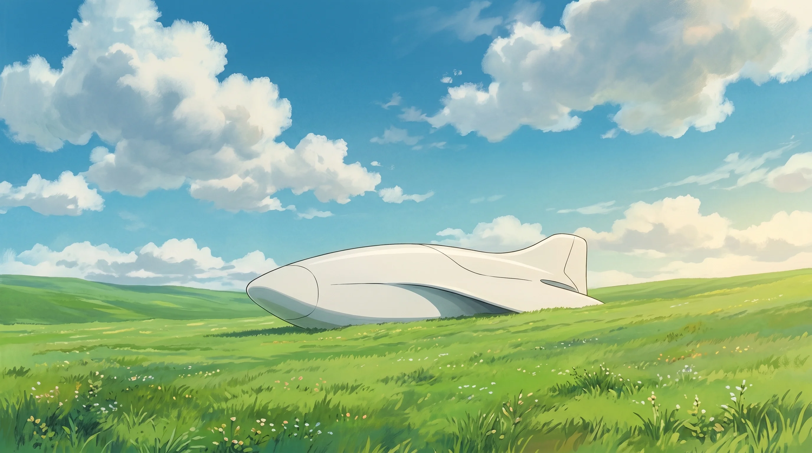 Digital illustration for article section "Strategic Money, Industry Skeptics" in "Overwatch AI Raises $1.5M to Bring Offline AI to Aviation Ops" - A conceptual, modern illustration of a sleek, minimalist white aerodynamic aviation structure, repre...