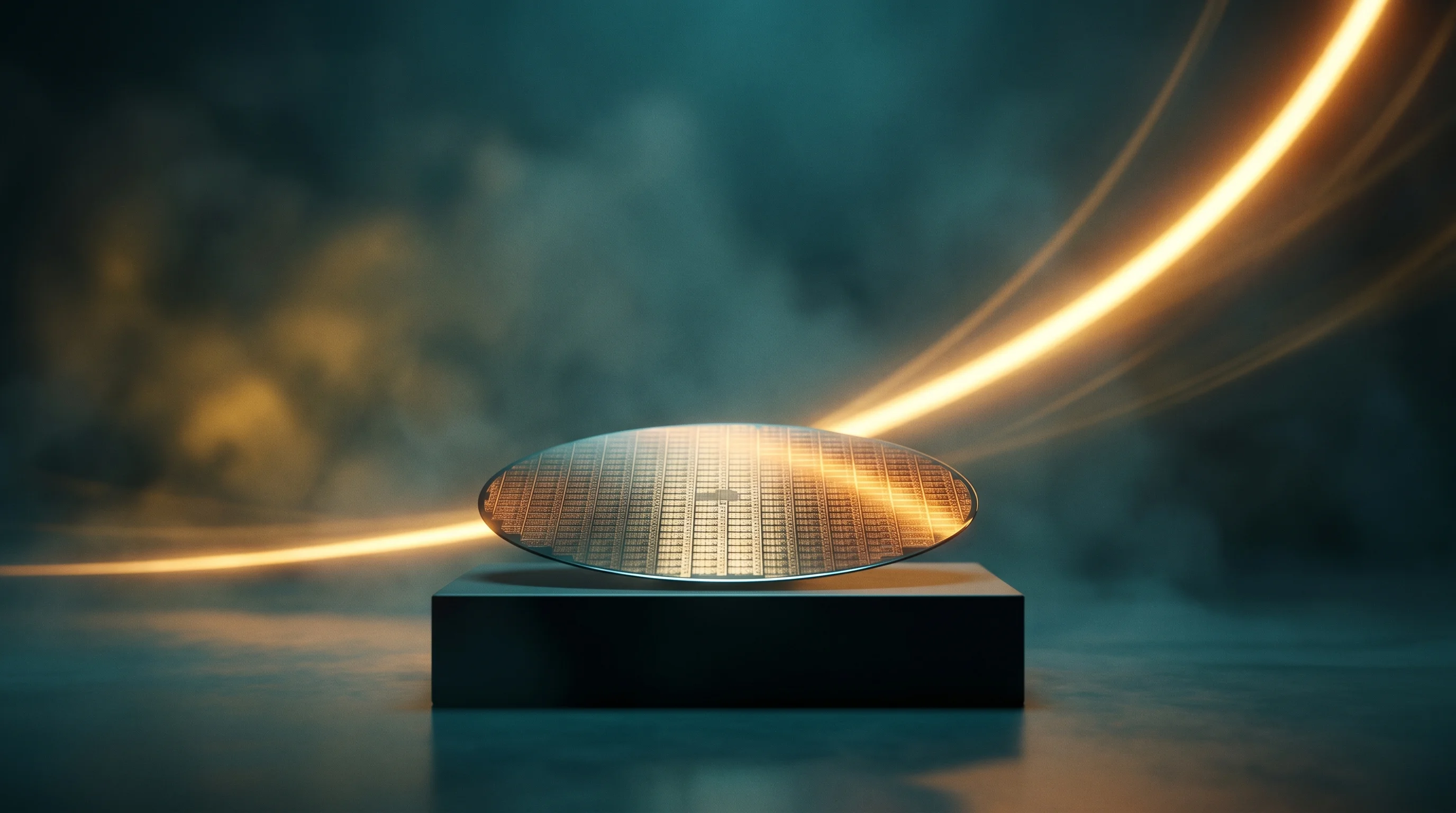 Digital illustration for article section "What Comes Next" in "AI Scientists Target Semiconductor Bottleneck as Chip Demand Hits $1T" - A conceptual and minimalist representation of the future of semiconductor manufacturing and energy d...