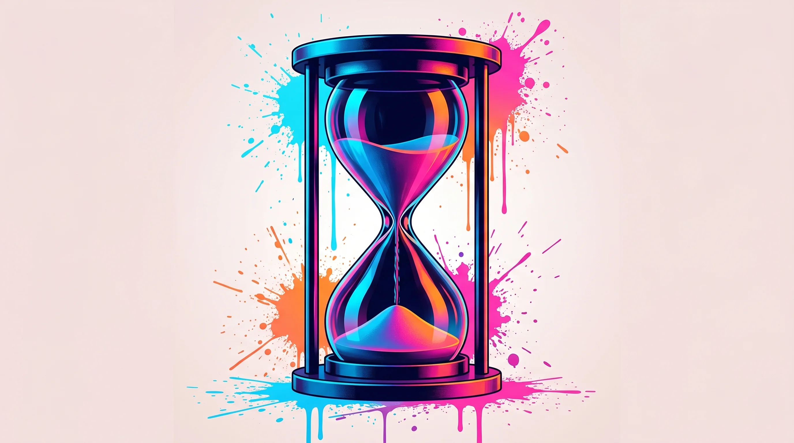 Digital illustration for article section "Speed as the Wedge" in "YC-Backed Hedge Launches AI-Native Specialty Insurance Platform" - A conceptual and minimalist representation of a timeline stretching like taffy, featuring a single, ...