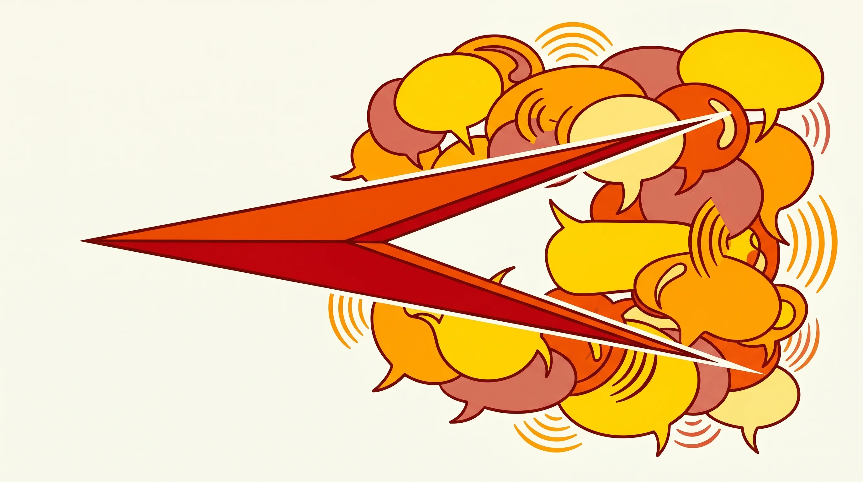Digital illustration for article section "Crowded Market, Specific Wedge" in "Callab AI Brings Voice Agents to Legacy Call Centers Without Migration" - A conceptual minimalist illustration representing a specific wedge in a crowded voice AI market, fea...