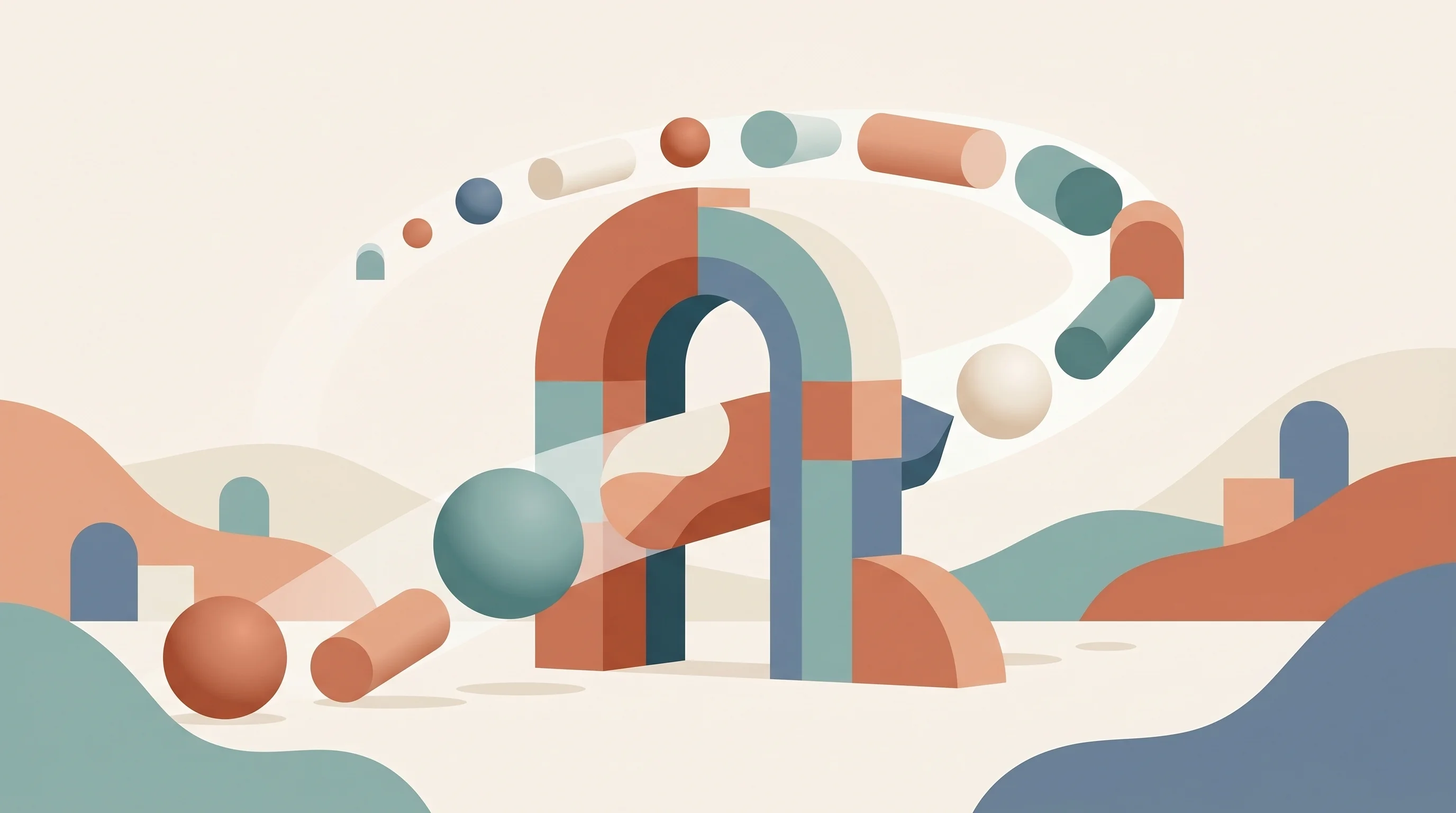 Digital illustration for article section "The Broader Landscape" in "Primitive Builds Email Infrastructure for the AI Agent Economy" - A clean, minimalist contemporary flat illustration representing the broader landscape of non-human i...