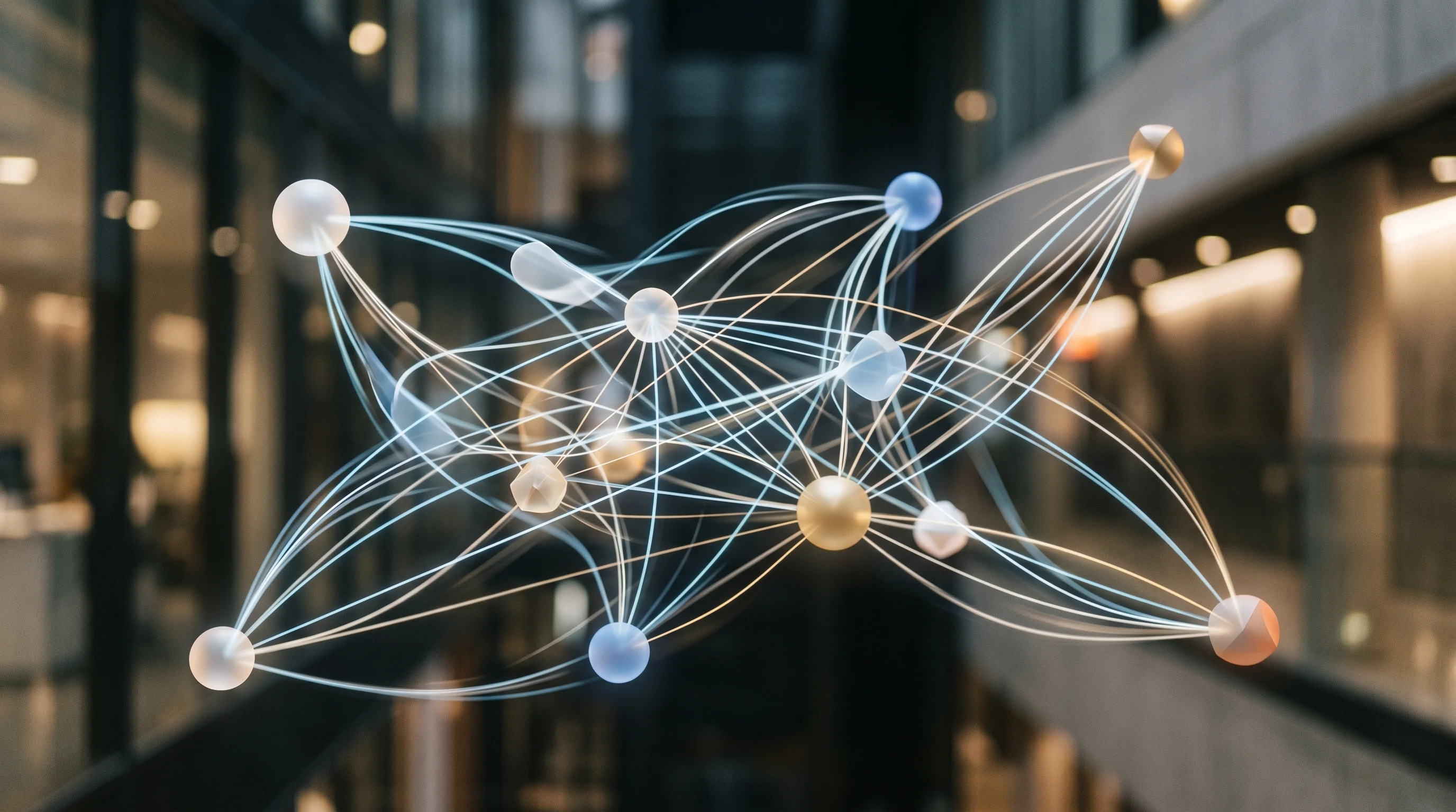 Digital illustration for article section "Trace-and-Pray Isn't Enough" in "BentoLabs Launches Monitoring Layer to Fix AI Agent Silent Failures" - Generate a realistic image of various abstract shapes and lines interconnecting, symbolizing a quick...