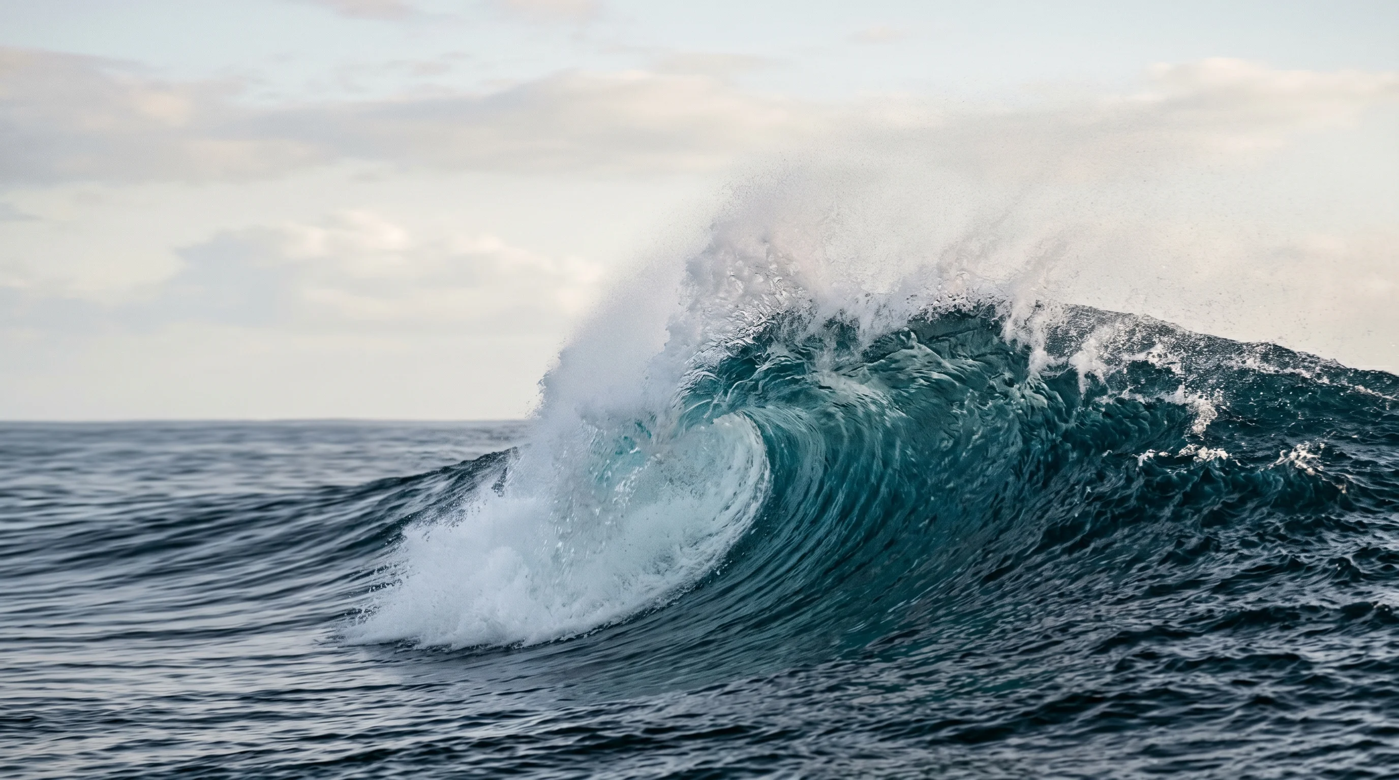 Digital illustration for article section "The Market Is Moving, Maybe Faster Than Expected" in "Kopa.ai Raises €2M to Build AI Operating System for E-Commerce" - Generate a realistic image of a wave, symbolizing the 'wave' Kopa.ai is riding. The wave should be l...