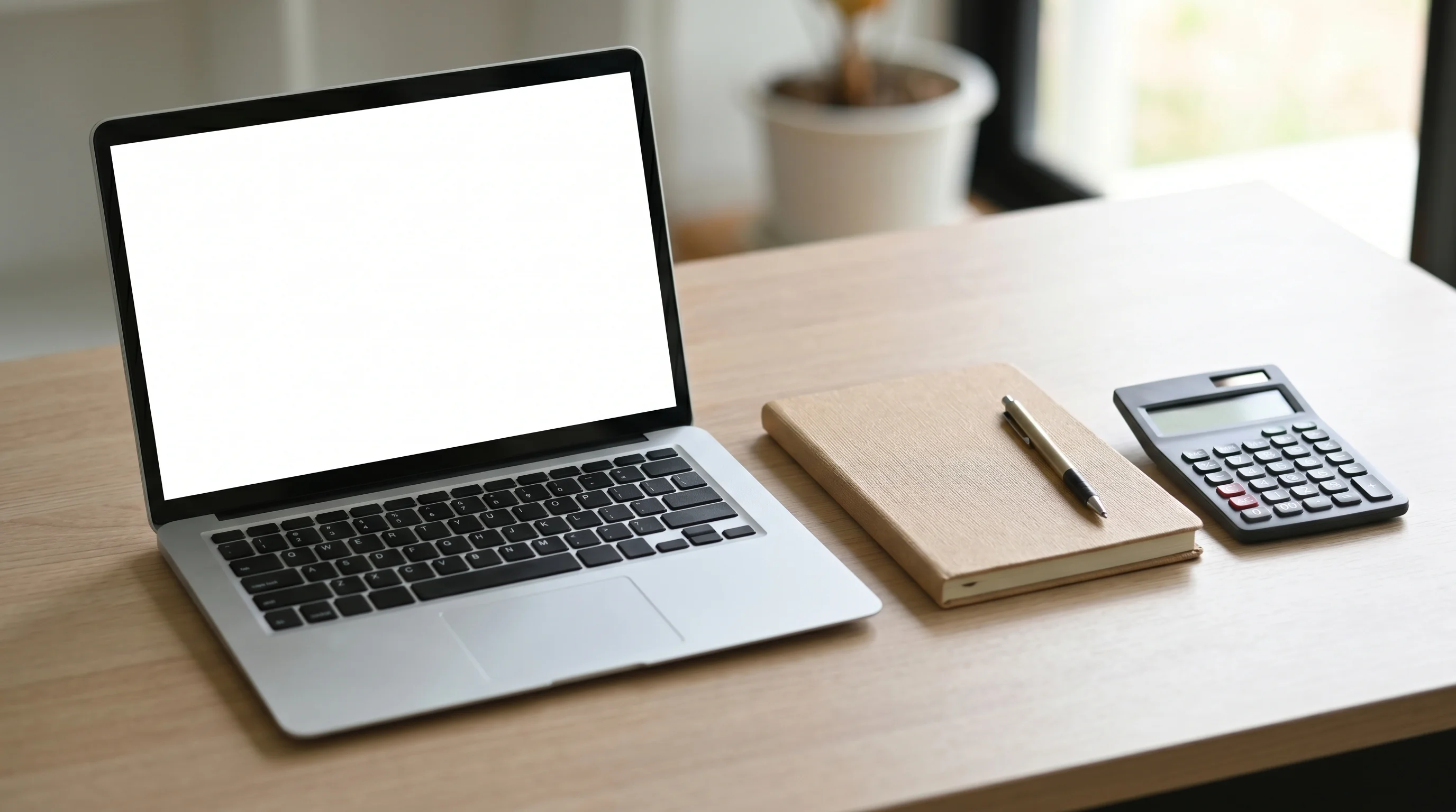 Digital illustration for article section "Pricing, Terms, and the Realities of Scale" in "TesterArmy's AI Agent Automates App Testing with Natural Language" - An image of a desk with a laptop, a calculator, and a notebook to signify the pricing and planning a...