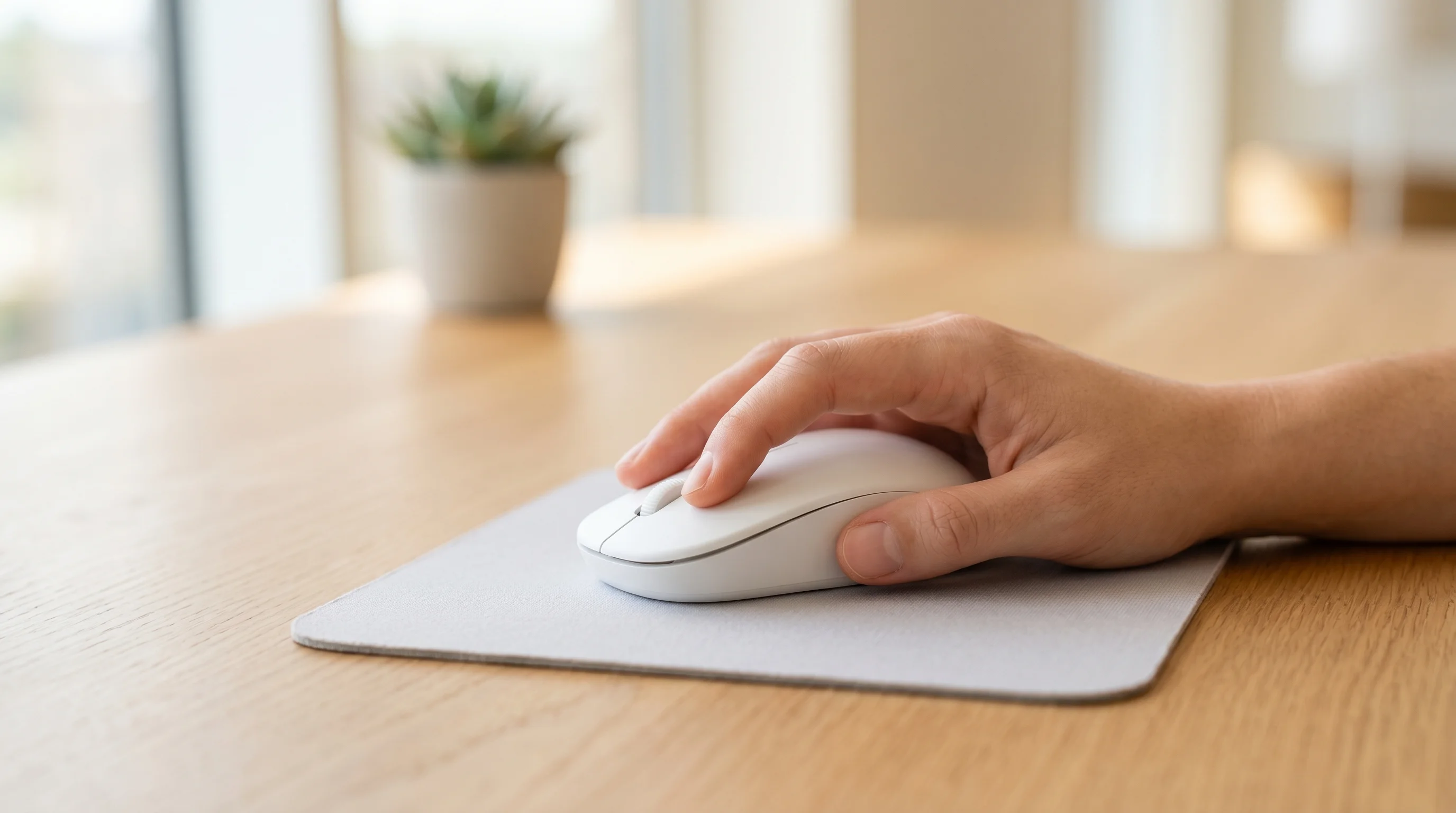 Digital illustration for article section "What Comes Next" in "TesterArmy's AI Agent Automates App Testing with Natural Language" - A simple, clean image of a computer mouse on a desk, clicked on a button that suggests action, symbo...