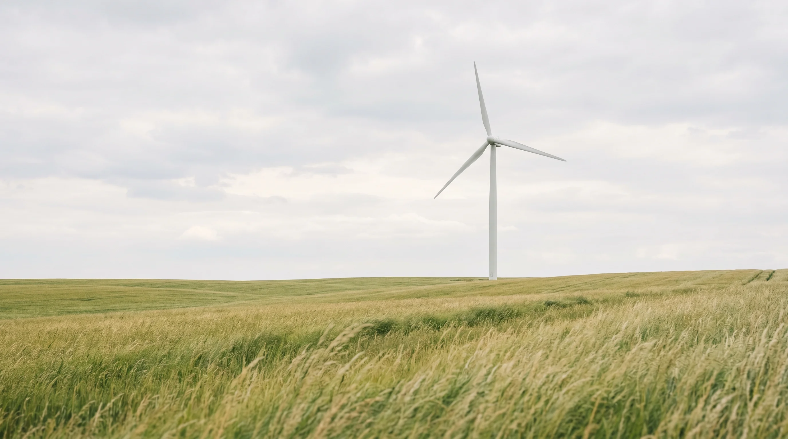 Digital illustration for article section "Regulatory Tailwinds" in "Complir Brings AI Agents to Cross-Border Retail Compliance" - Show an image of a wind turbine in a field, representing the regulatory 'tailwinds'. This can symbol...