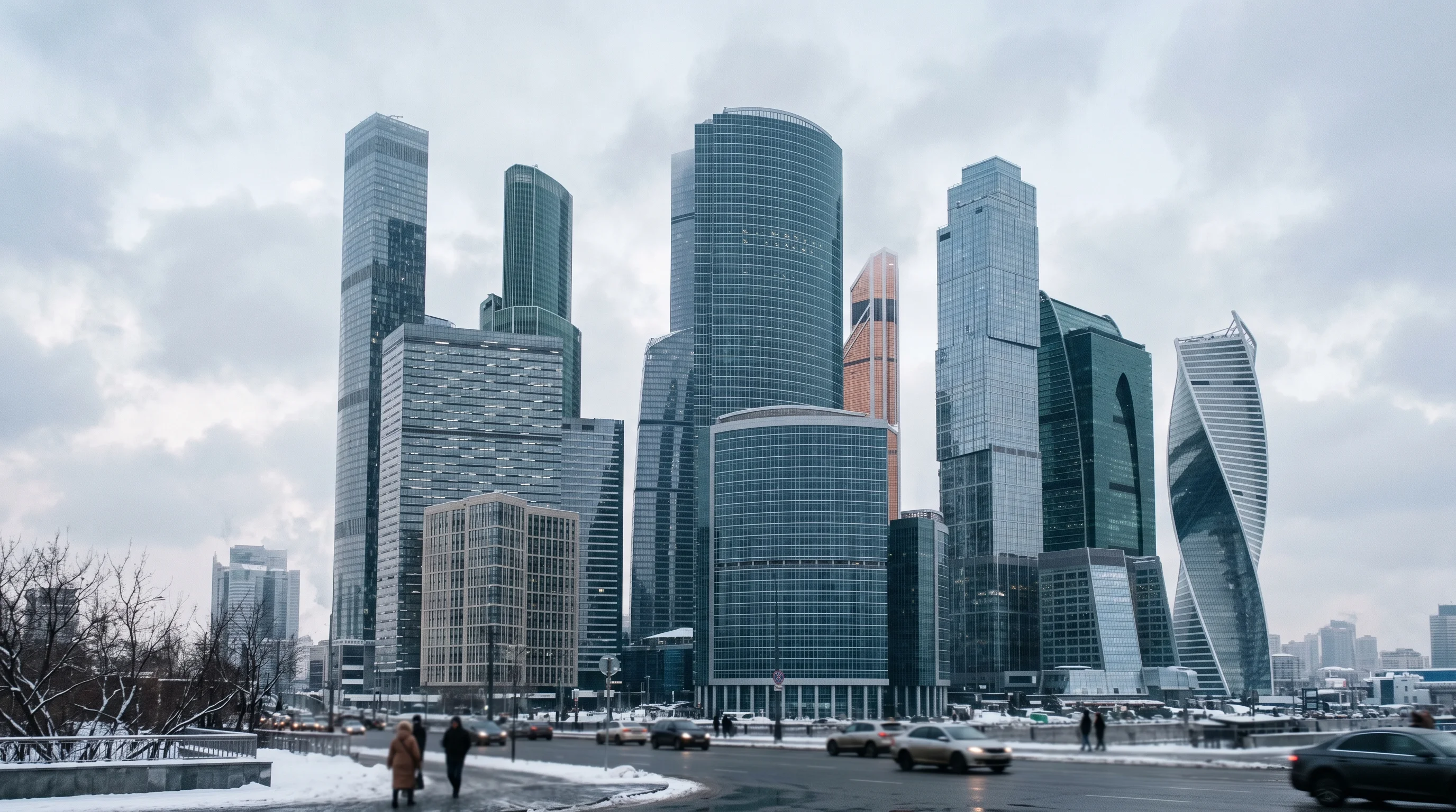 Digital illustration for article section "The Incumbents Own the Territory" in "Solo Founder's AI Agent Aims to Run Entire Companies" - Generate a realistic image of multiple skyscrapers representing different large corporations in a ci...