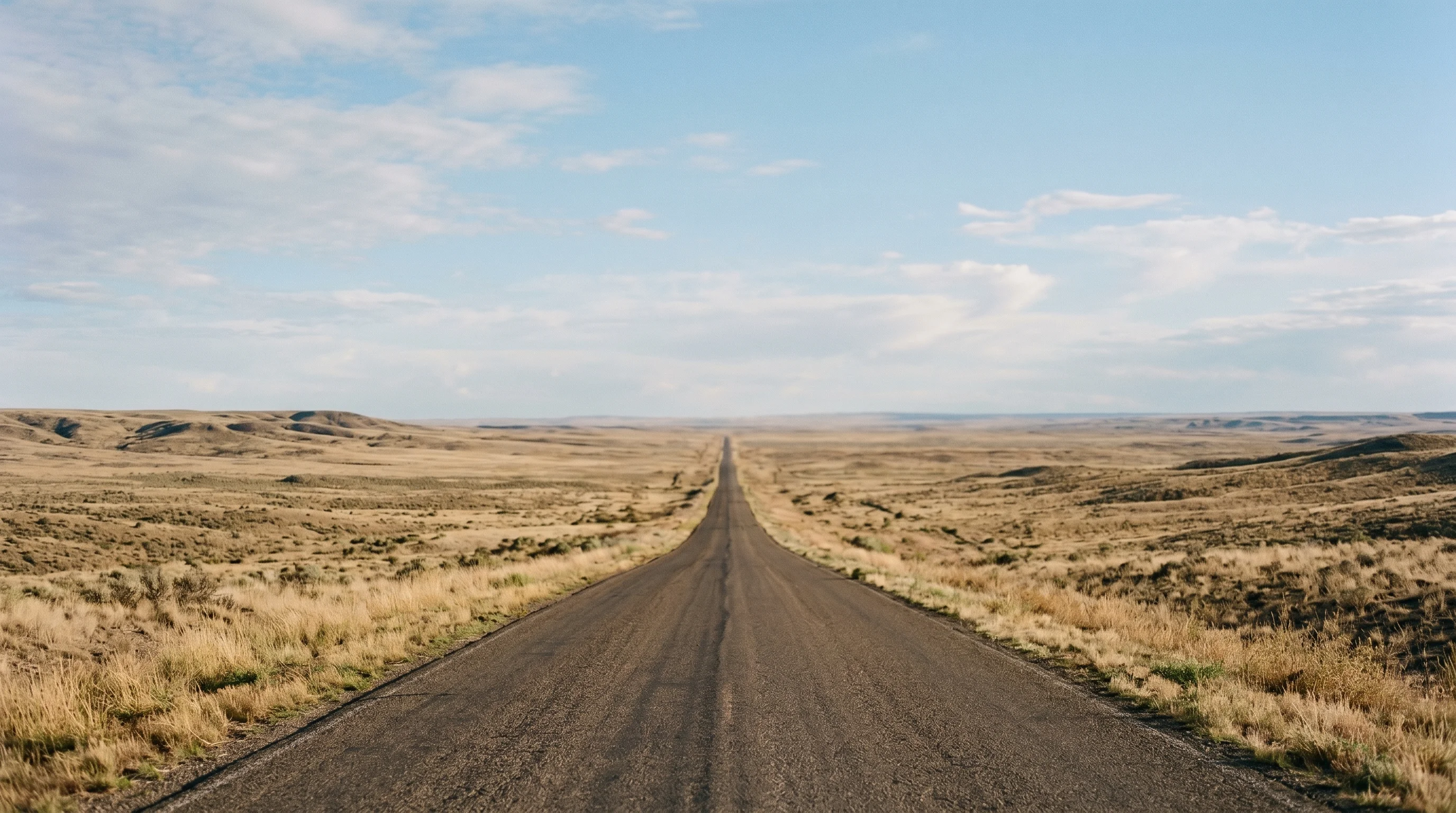 Digital illustration for article section "A Market Still Taking Shape" in "YC-Backed Clawvisor Launches Authorization Layer for AI Agents" - Generate an image of a wide, empty terrain with a single road leading towards the horizon, represent...